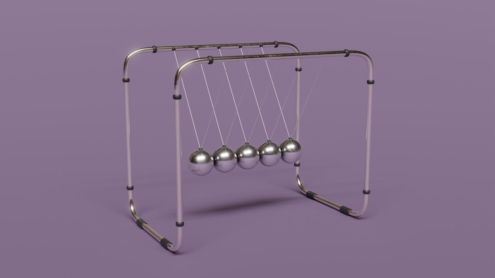 Newton Cradle Low-poly 3D model_2