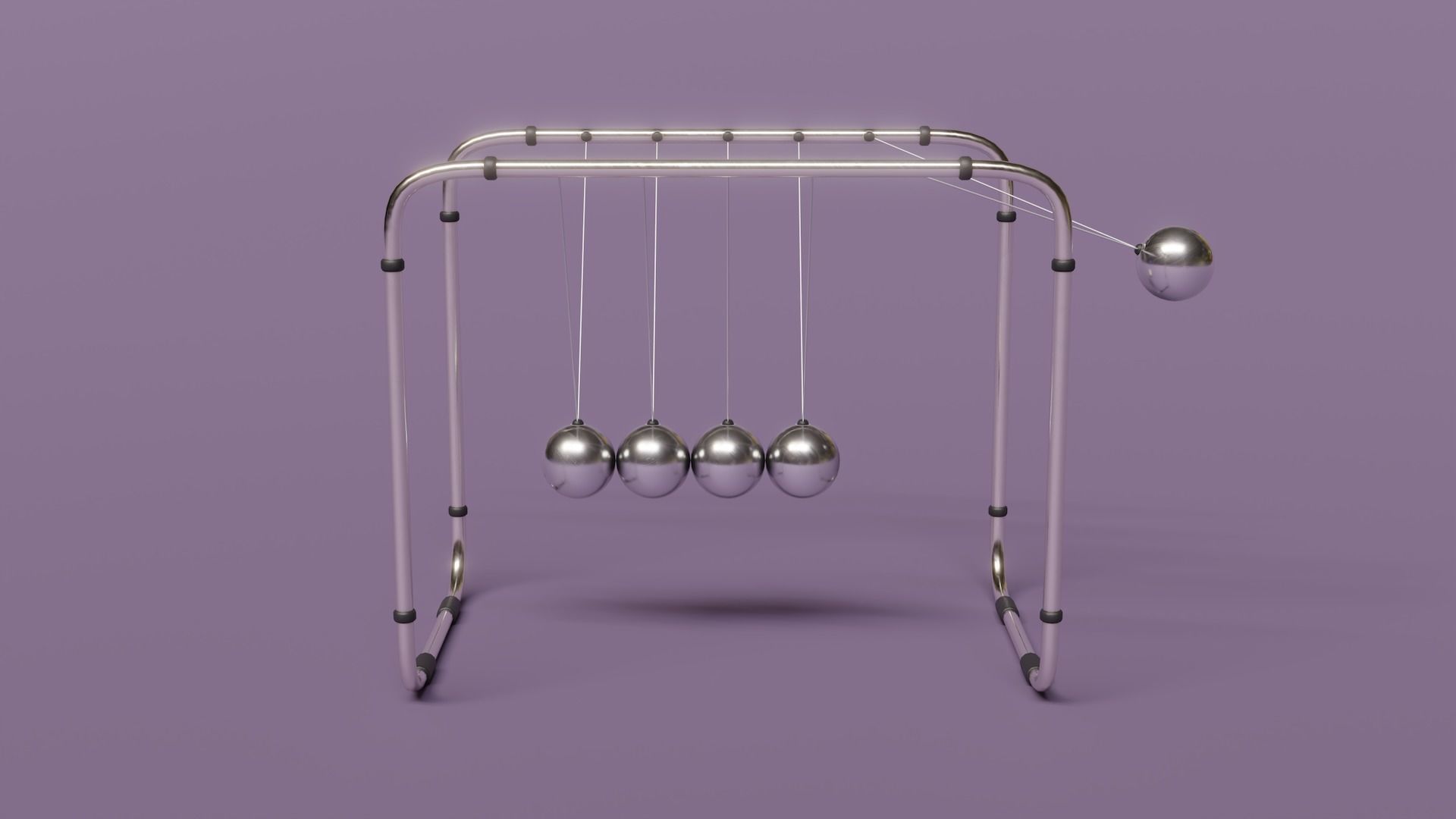 Newton Cradle Low-poly 3D model_3