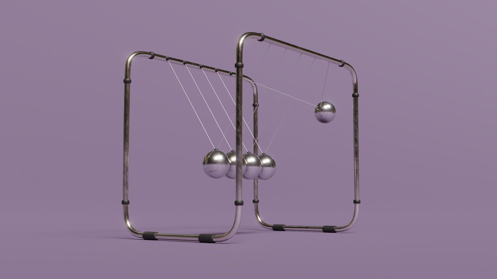 Newton Cradle Low-poly 3D model_5