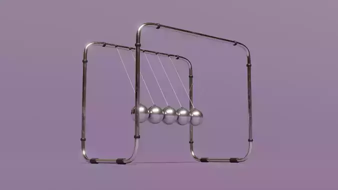 Newton Cradle Low-poly 3D model