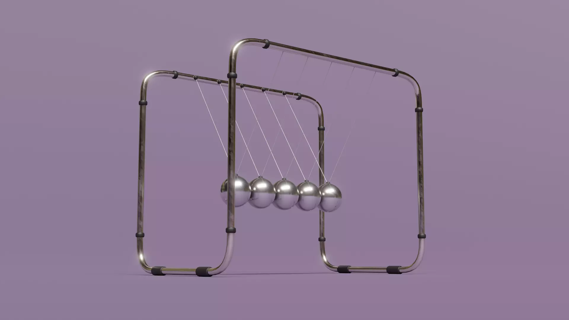 Newton Cradle Low-poly 3D model_0