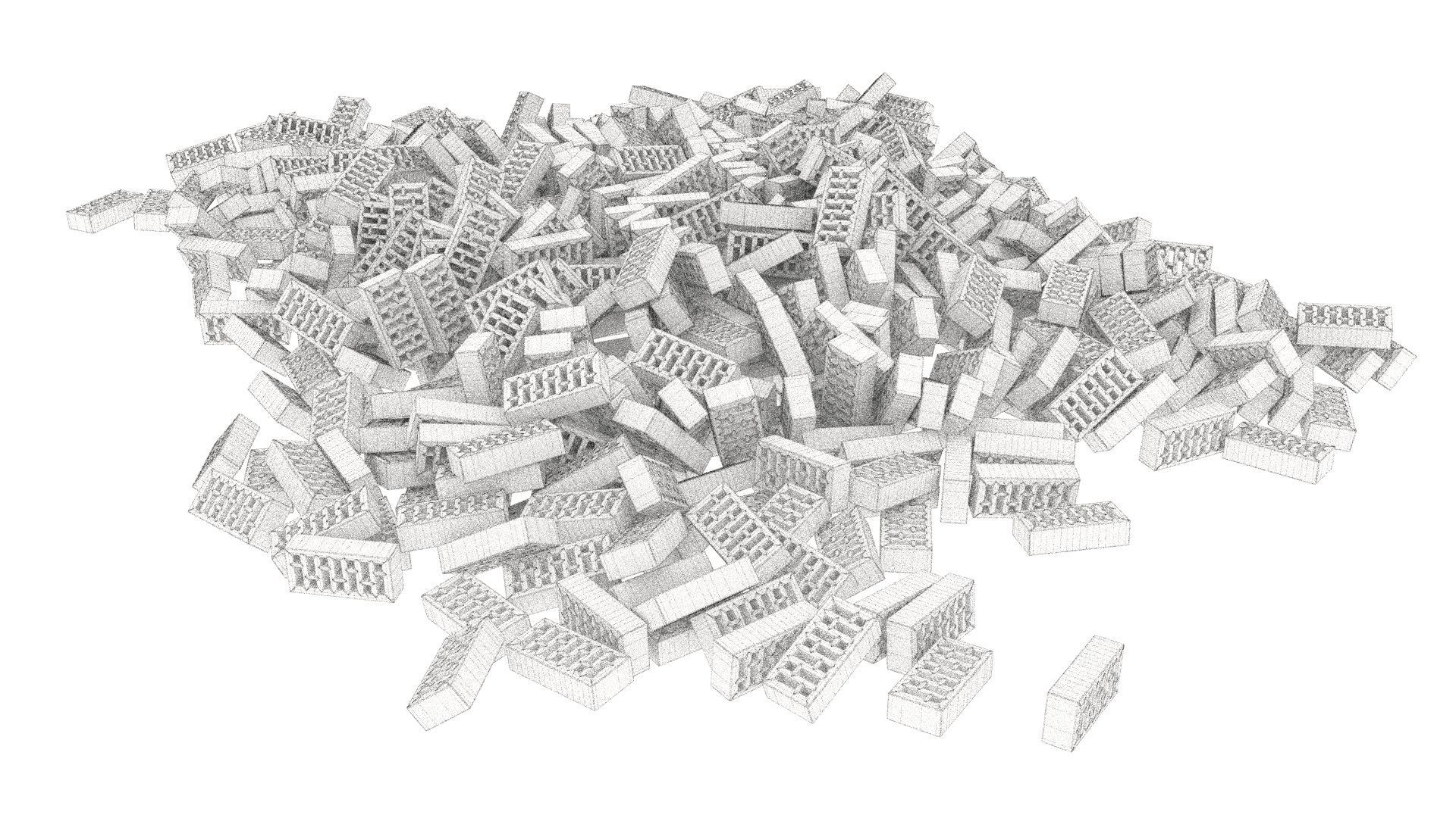 bricks pallet pile 1 3D model_7