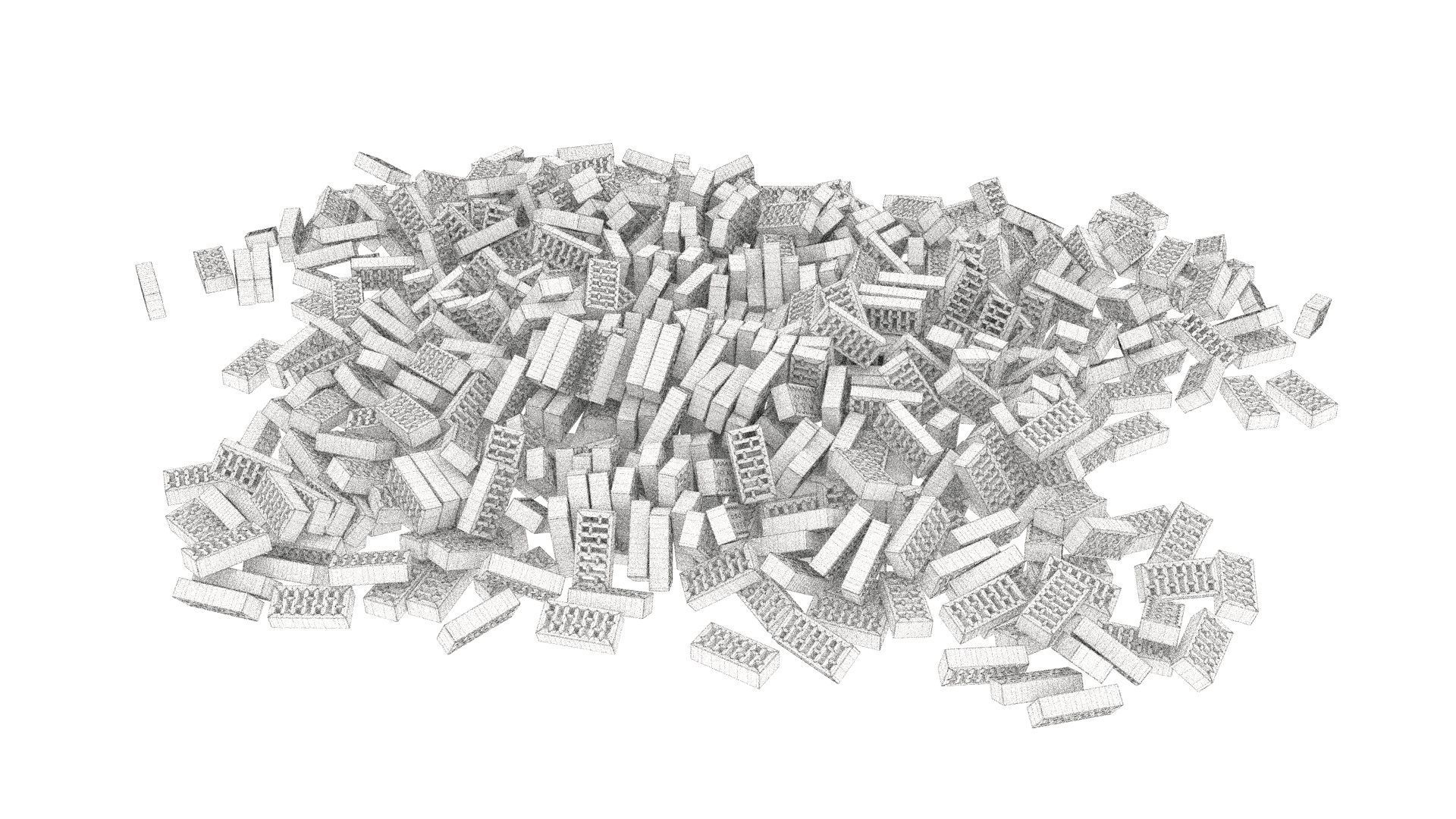 bricks pallet pile 1 3D model_9