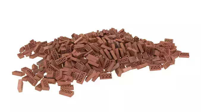 bricks pallet pile 1 3D model