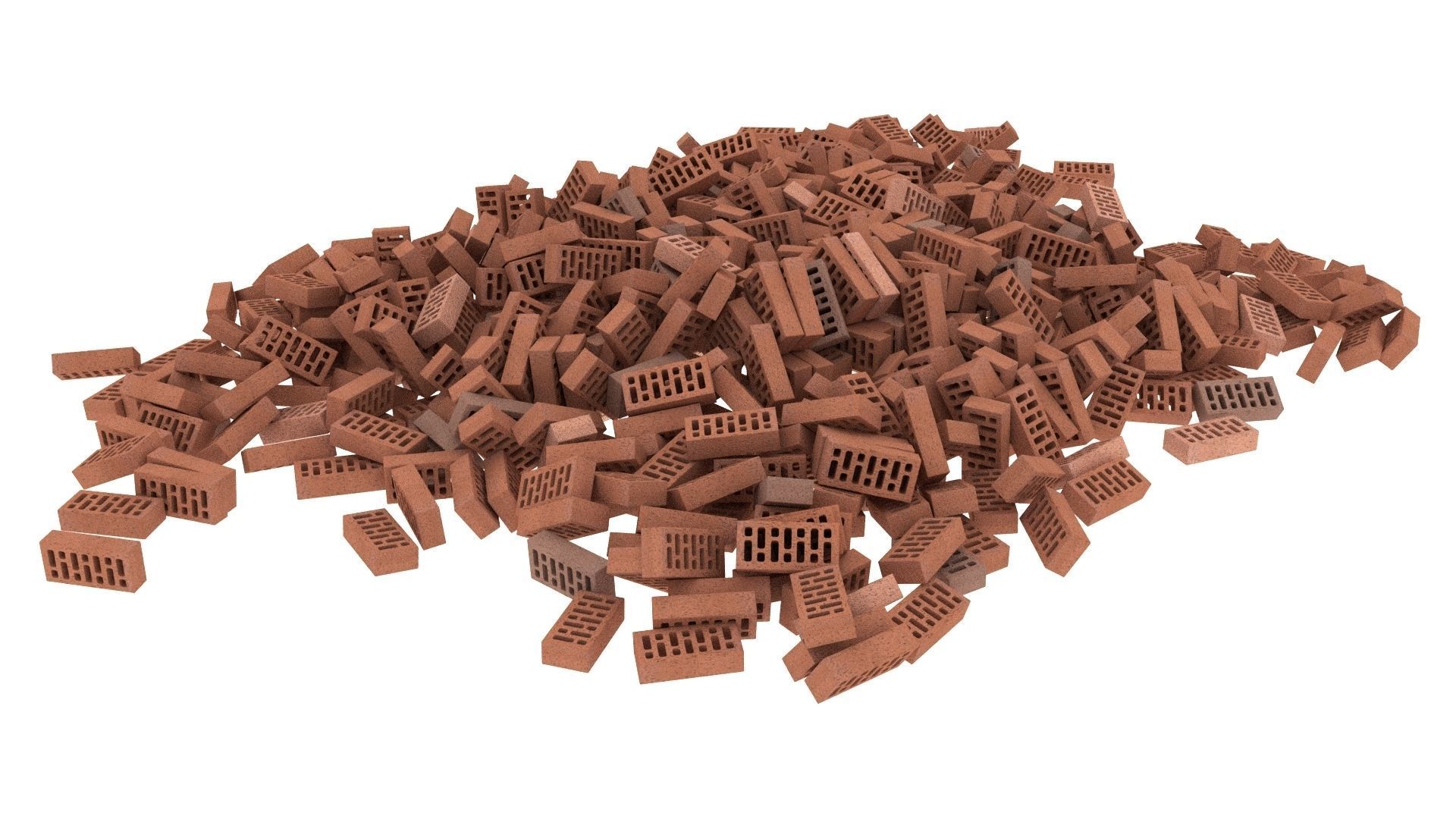 bricks pallet pile 1 3D model_2
