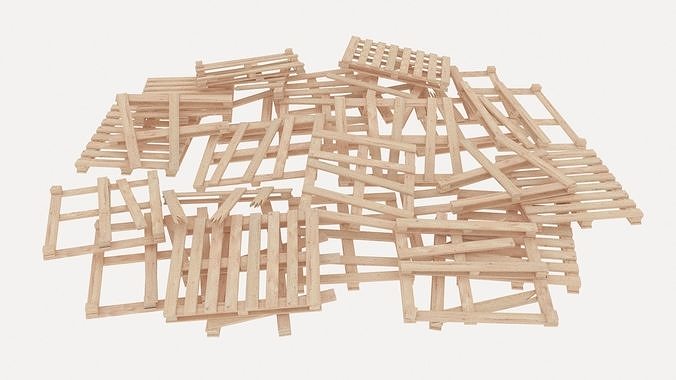pallets pile 3 3D model