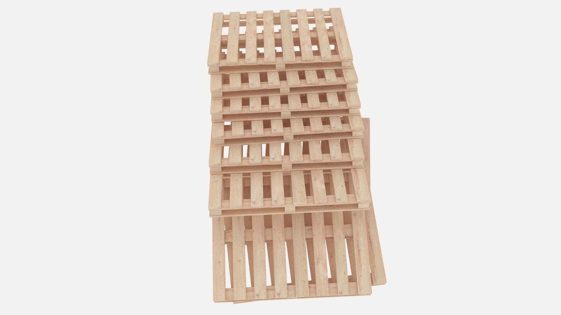 pallets pile 4 3D model_4