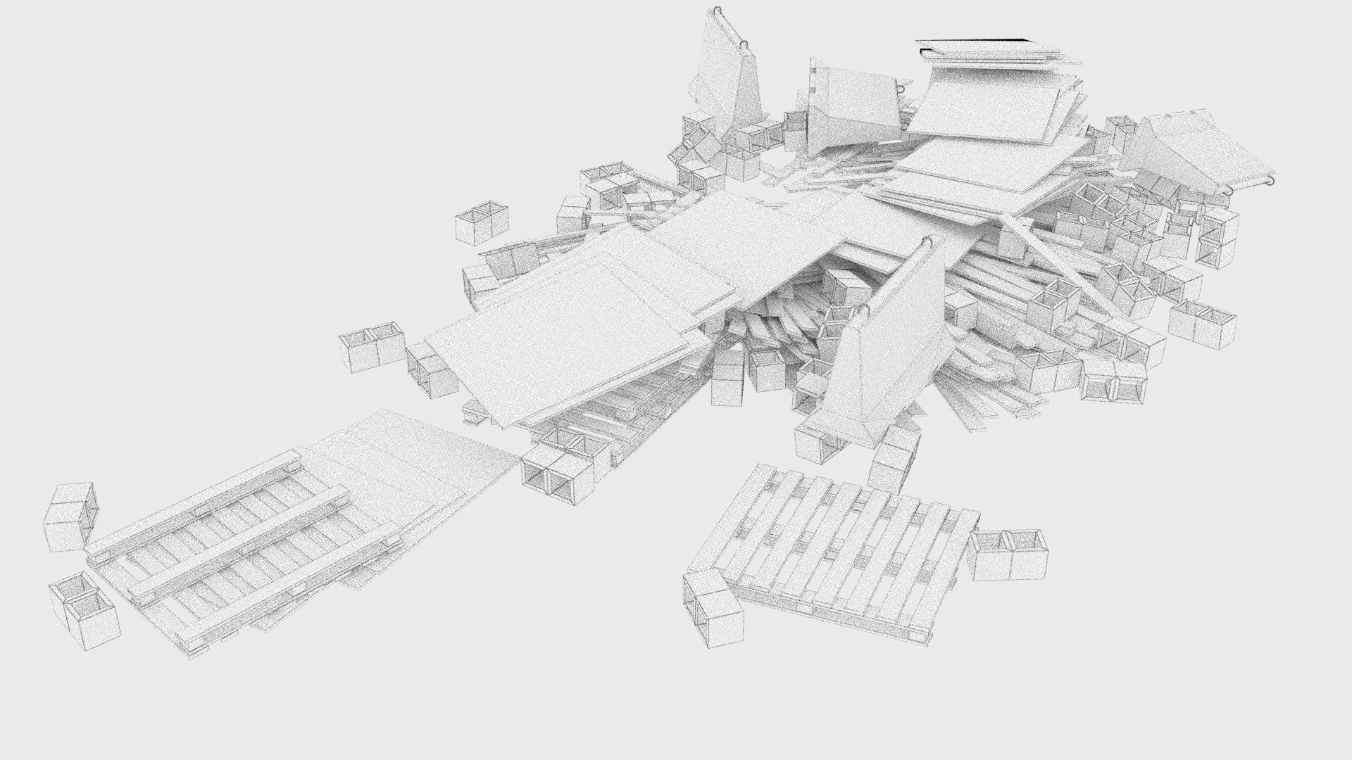 construction site pallets pile 1 3D model_6