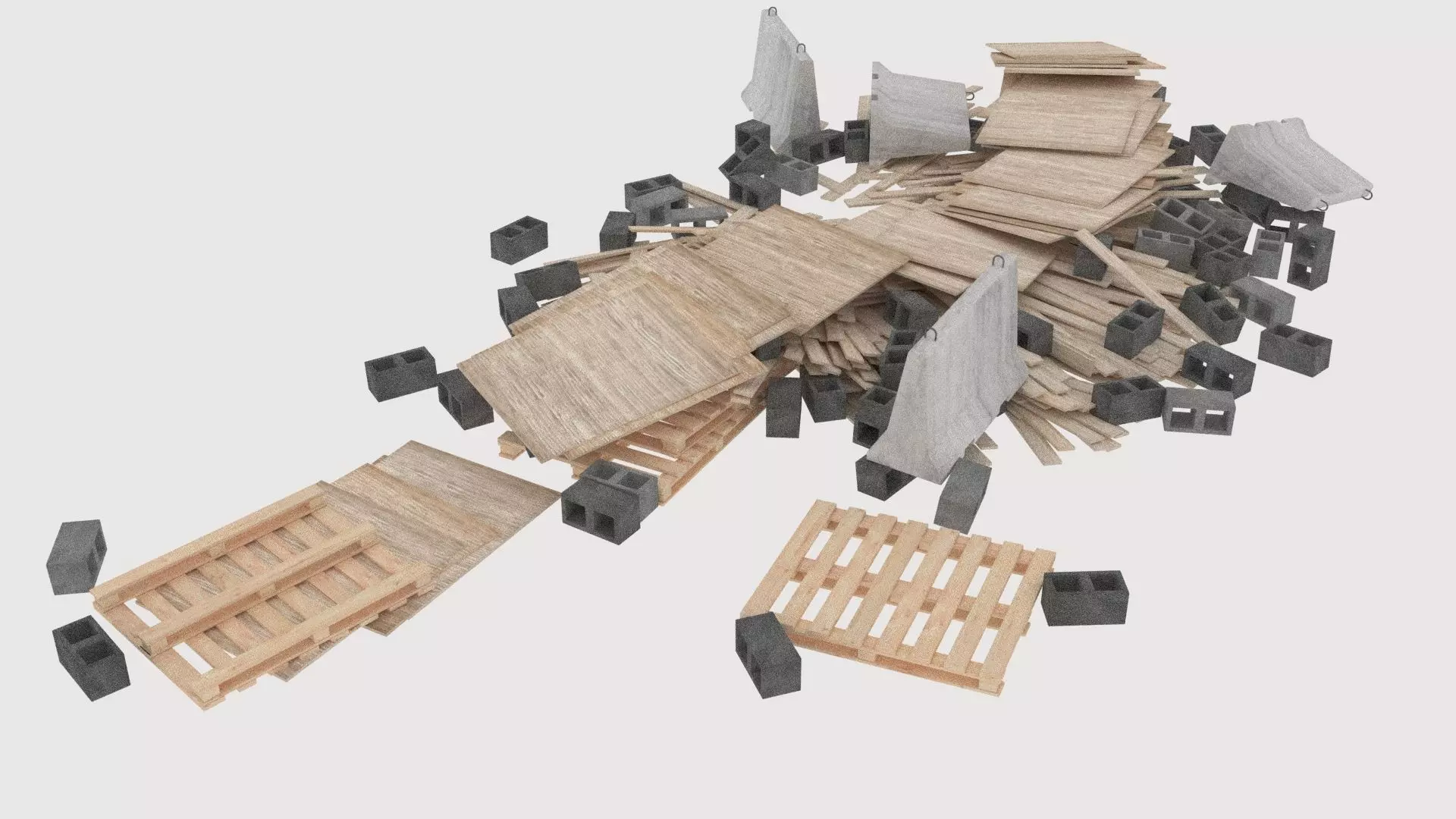 construction site pallets pile 1 3D model_0