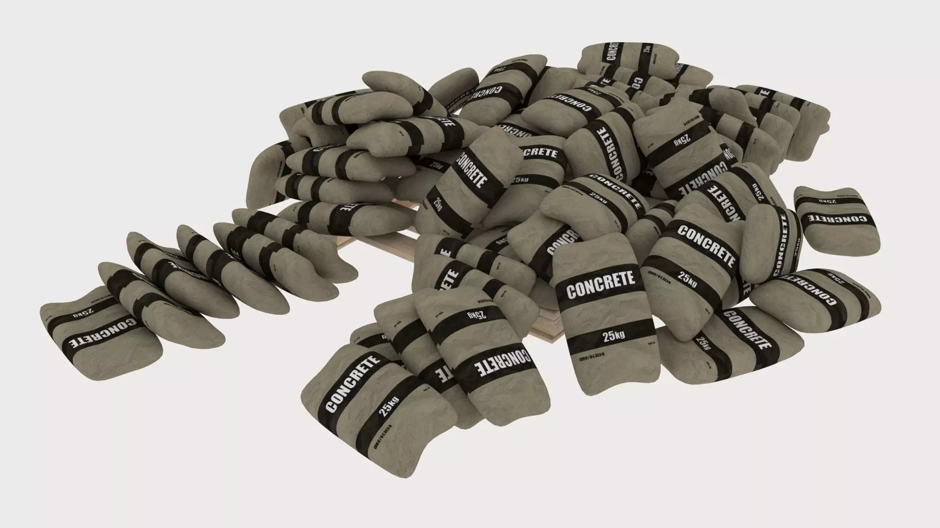 sacks pallet pile 1 3D model