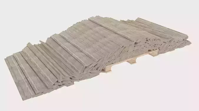 wood planks pallet pile 1 3D model