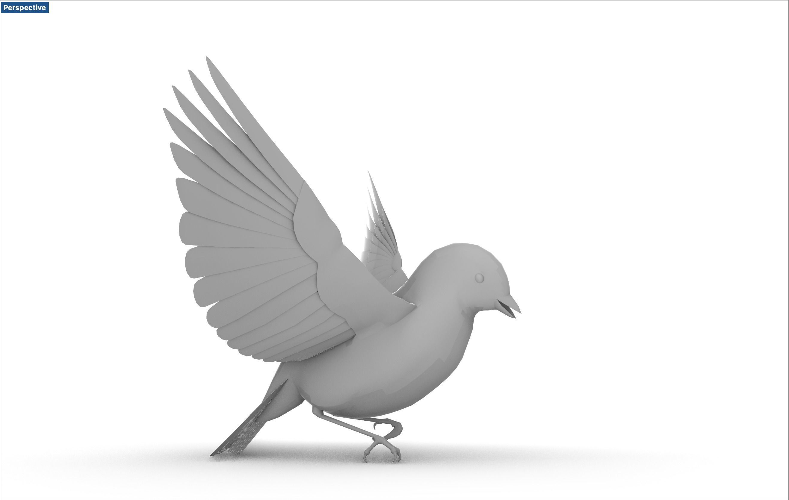 Blue bird Sparrow Rossignol Moineau 3D model_2