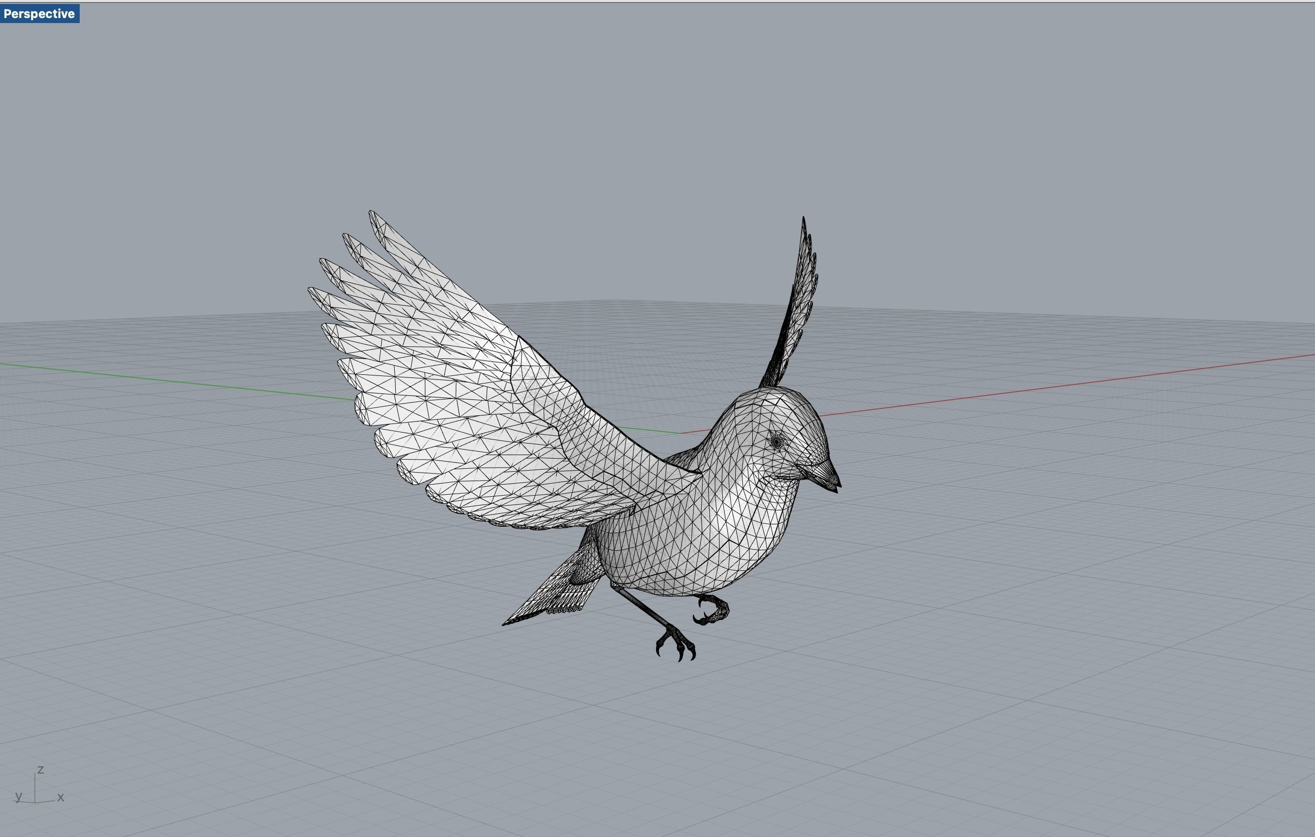 Blue bird Sparrow Rossignol Moineau 3D model_6