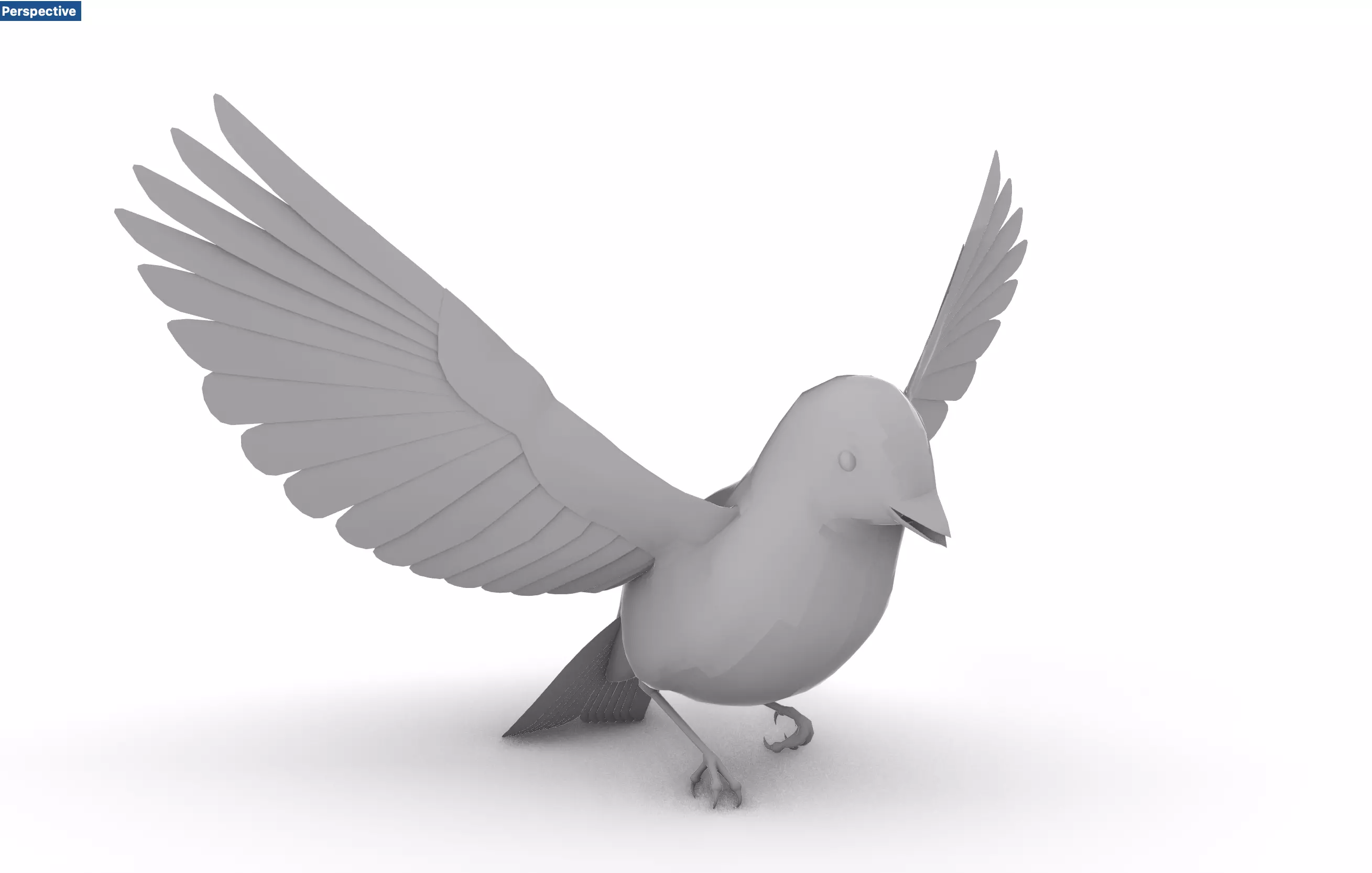 Blue bird Sparrow Rossignol Moineau 3D model_0