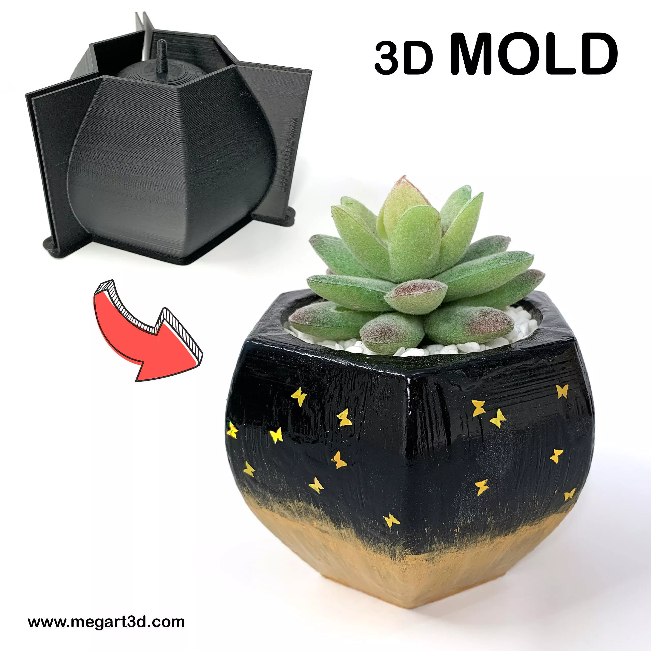 3D Printing Pot Mold - Include pot file 3D print model_0