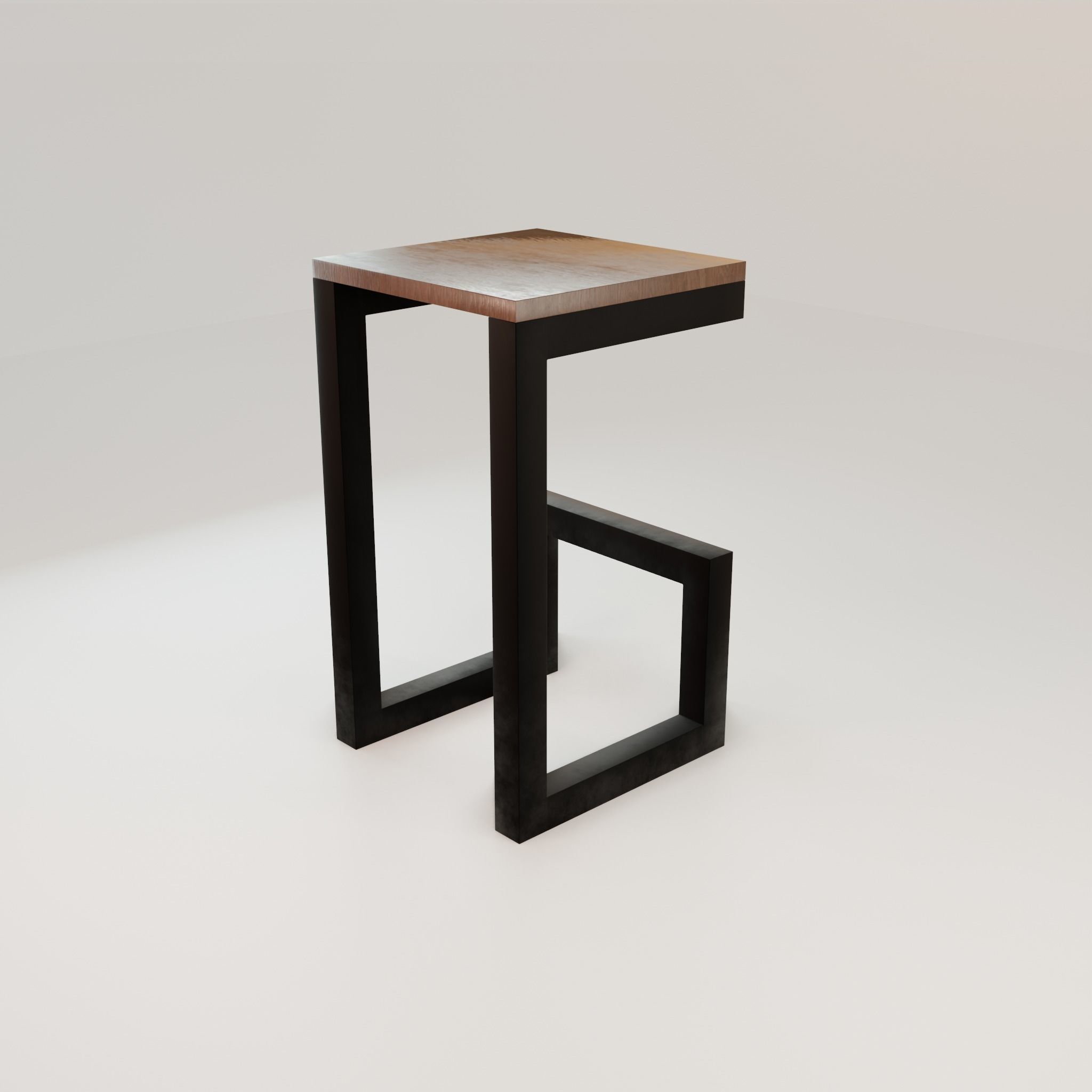 Chair loft modern wooden id6 Low-poly 3D model_22