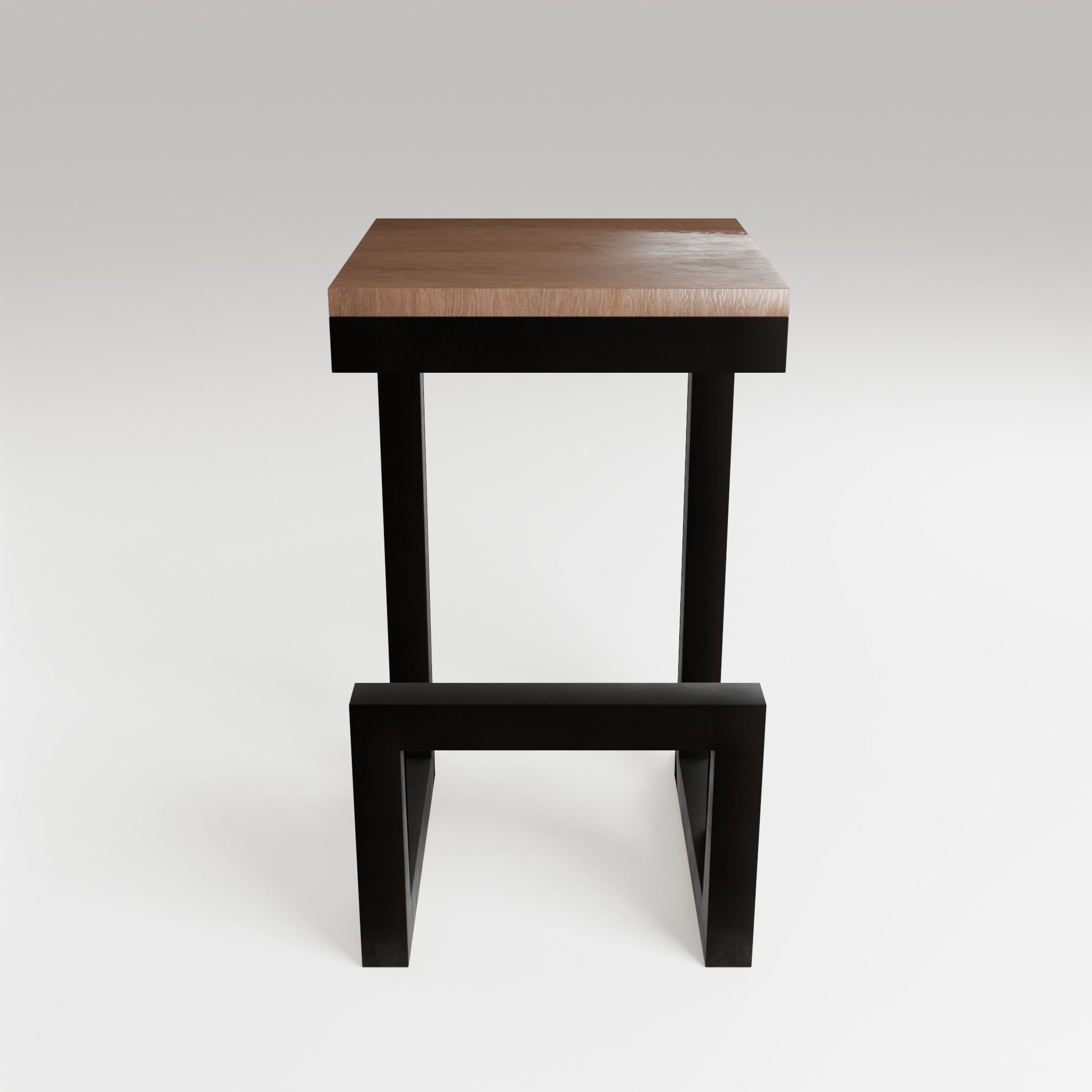 Chair loft modern wooden id6 Low-poly 3D model_6