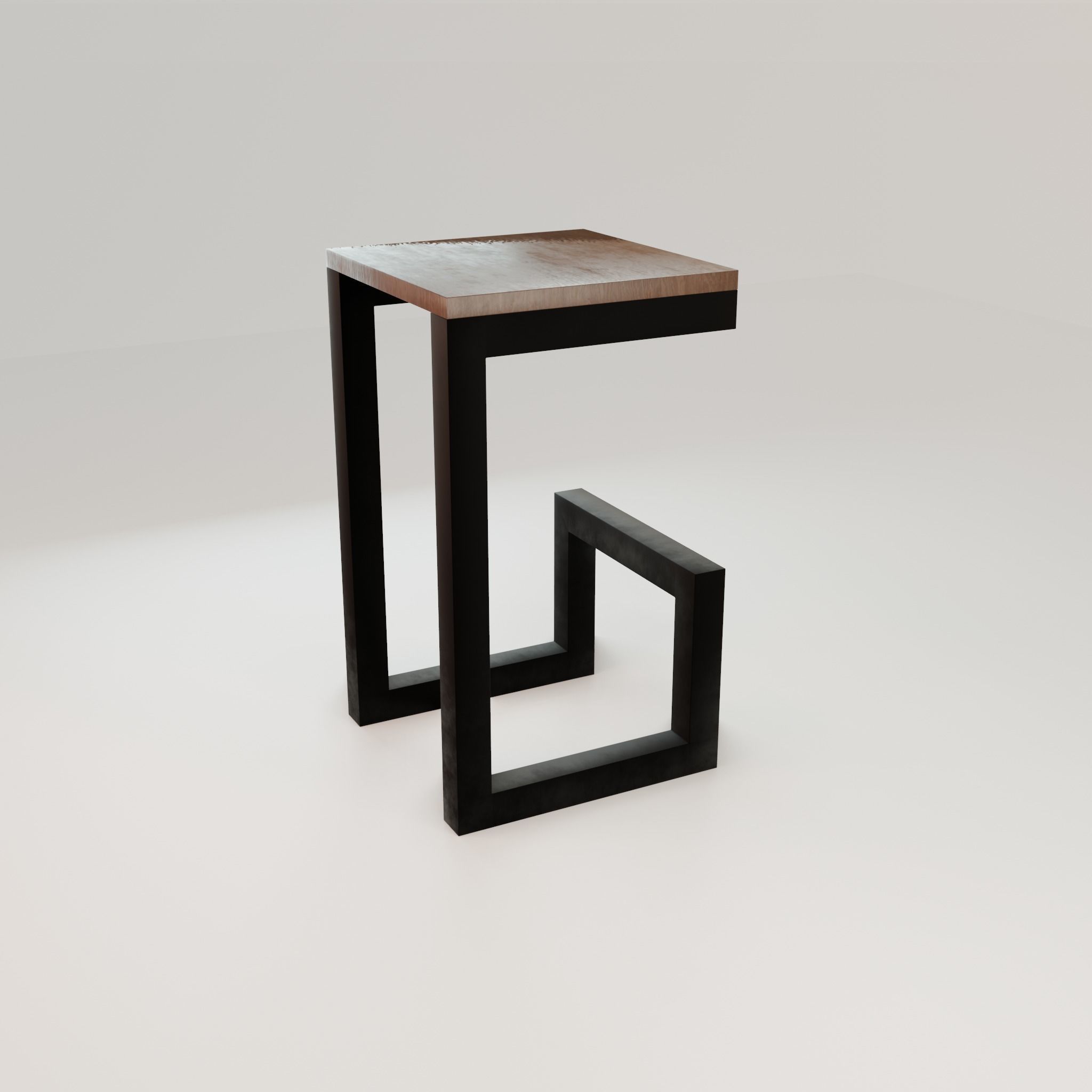Chair loft modern wooden id6 Low-poly 3D model_21