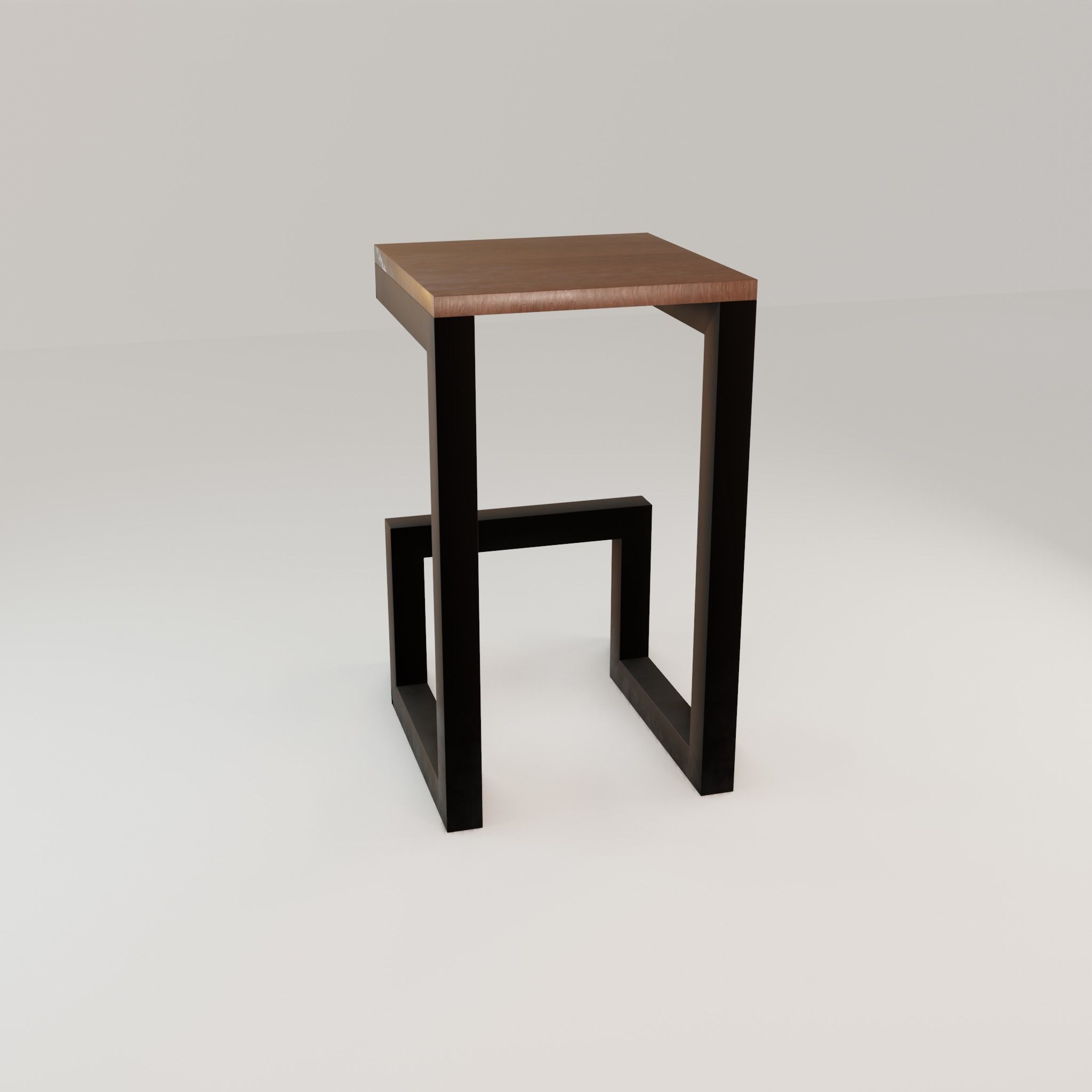 Chair loft modern wooden id6 Low-poly 3D model_26