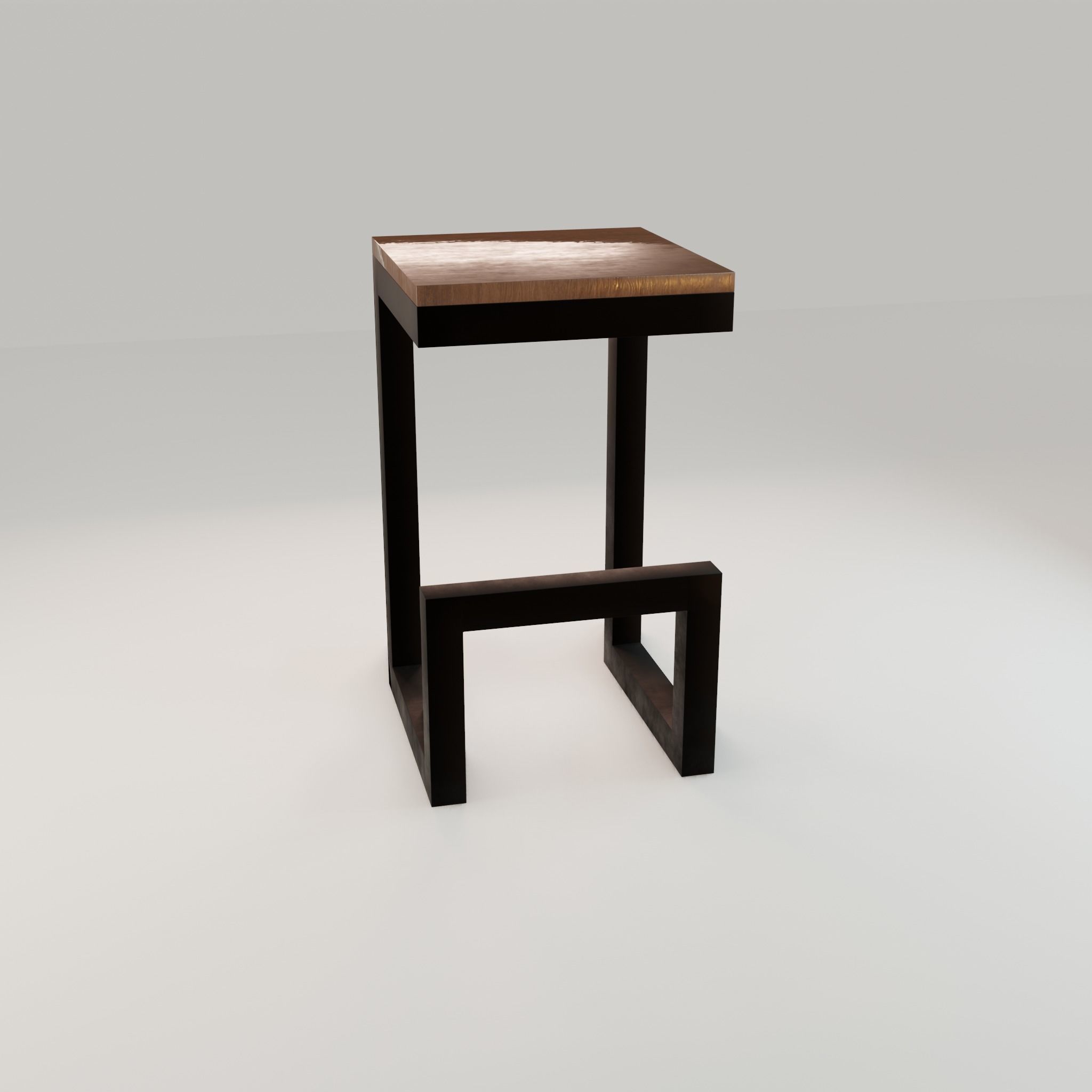 Chair loft modern wooden id6 Low-poly 3D model_12