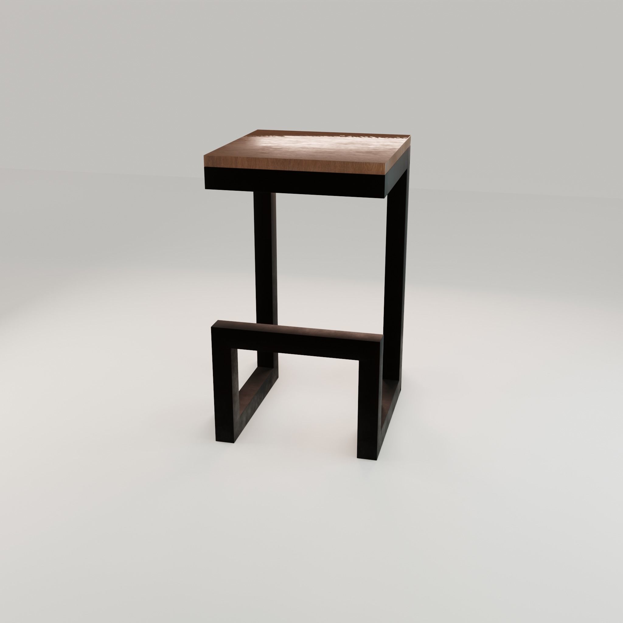 Chair loft modern wooden id6 Low-poly 3D model_38