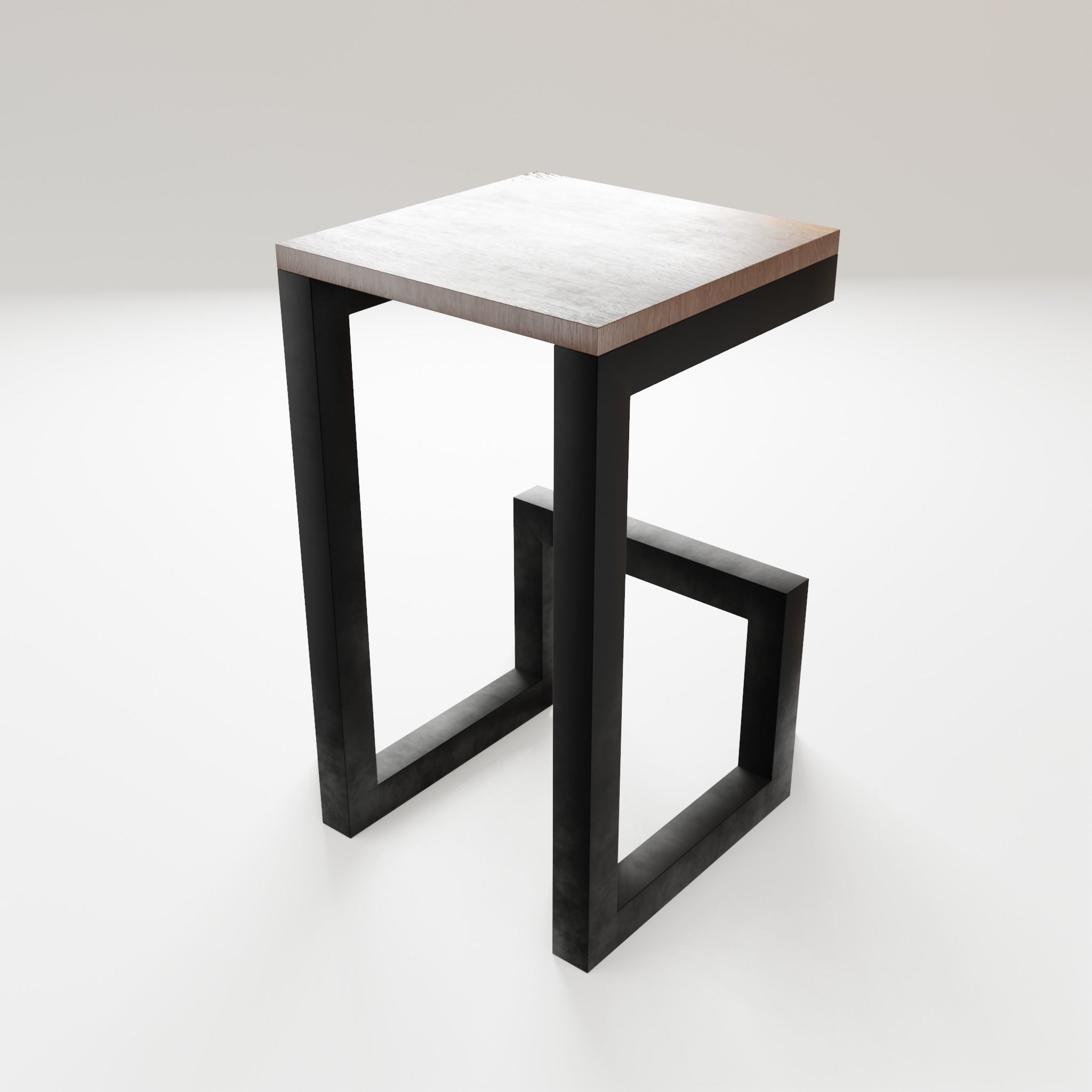 Chair loft modern wooden id6 Low-poly 3D model_3