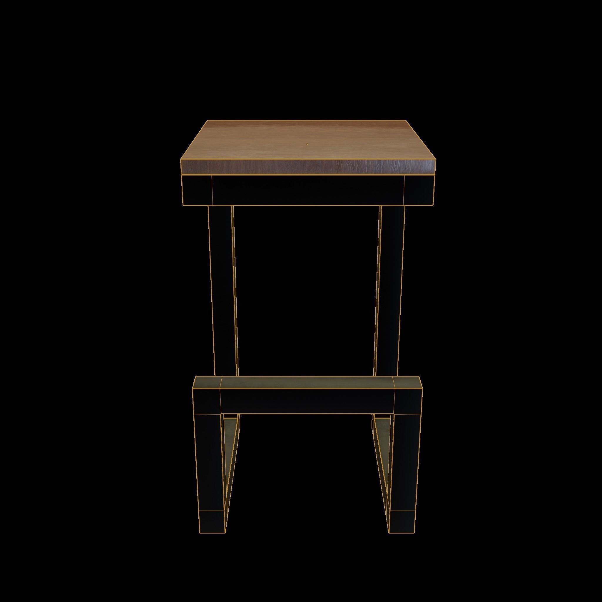 Chair loft modern wooden id6 Low-poly 3D model_7