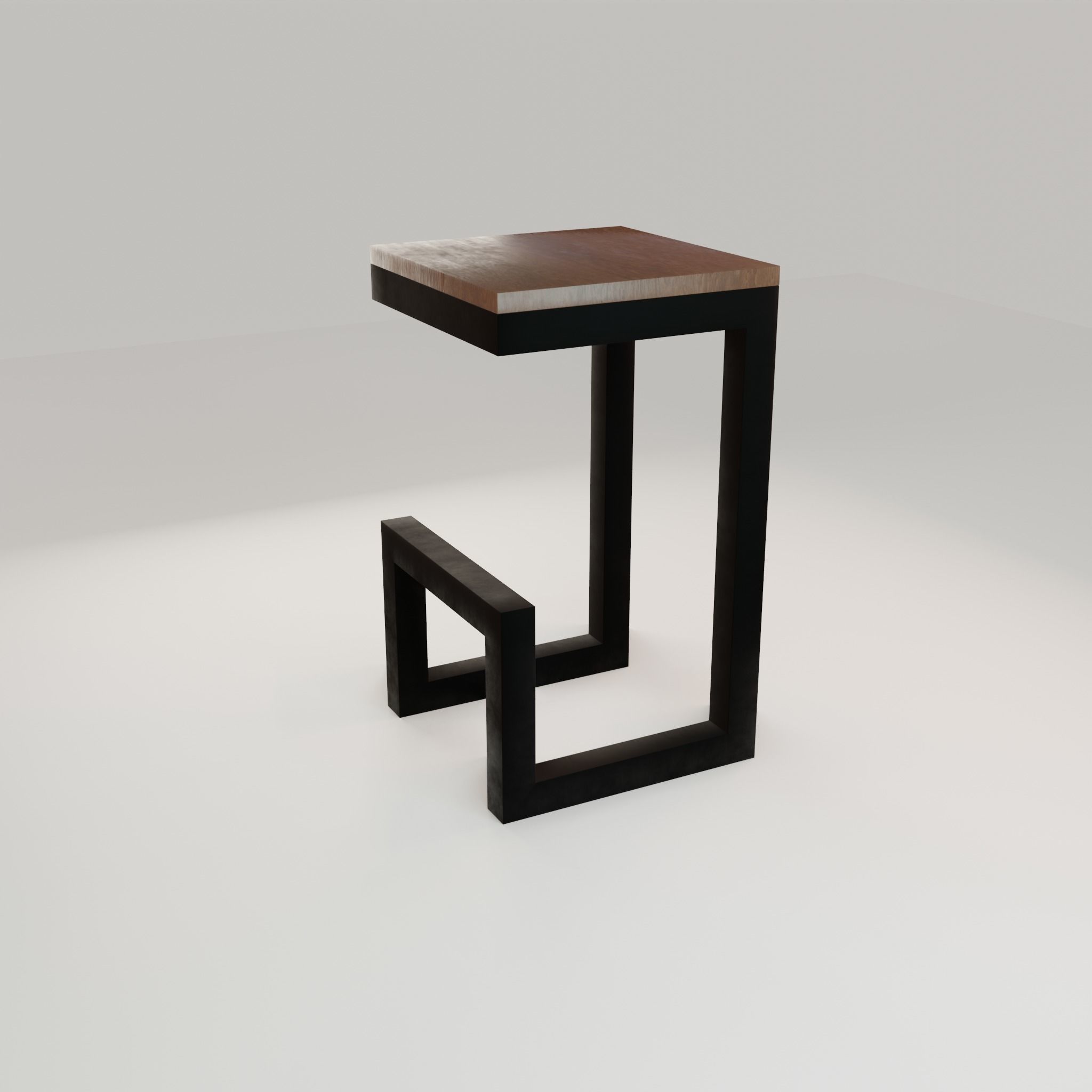 Chair loft modern wooden id6 Low-poly 3D model_33