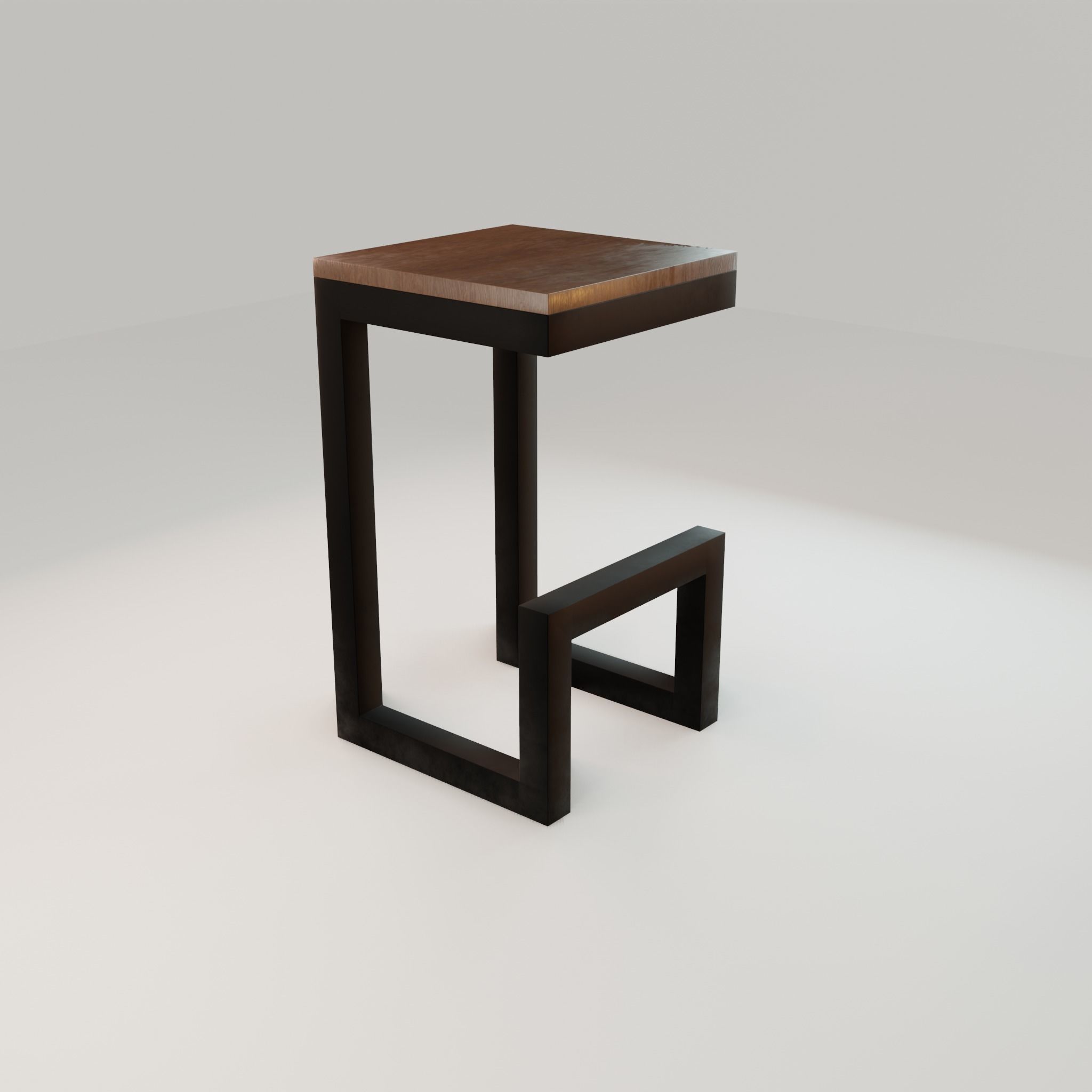 Chair loft modern wooden id6 Low-poly 3D model_16