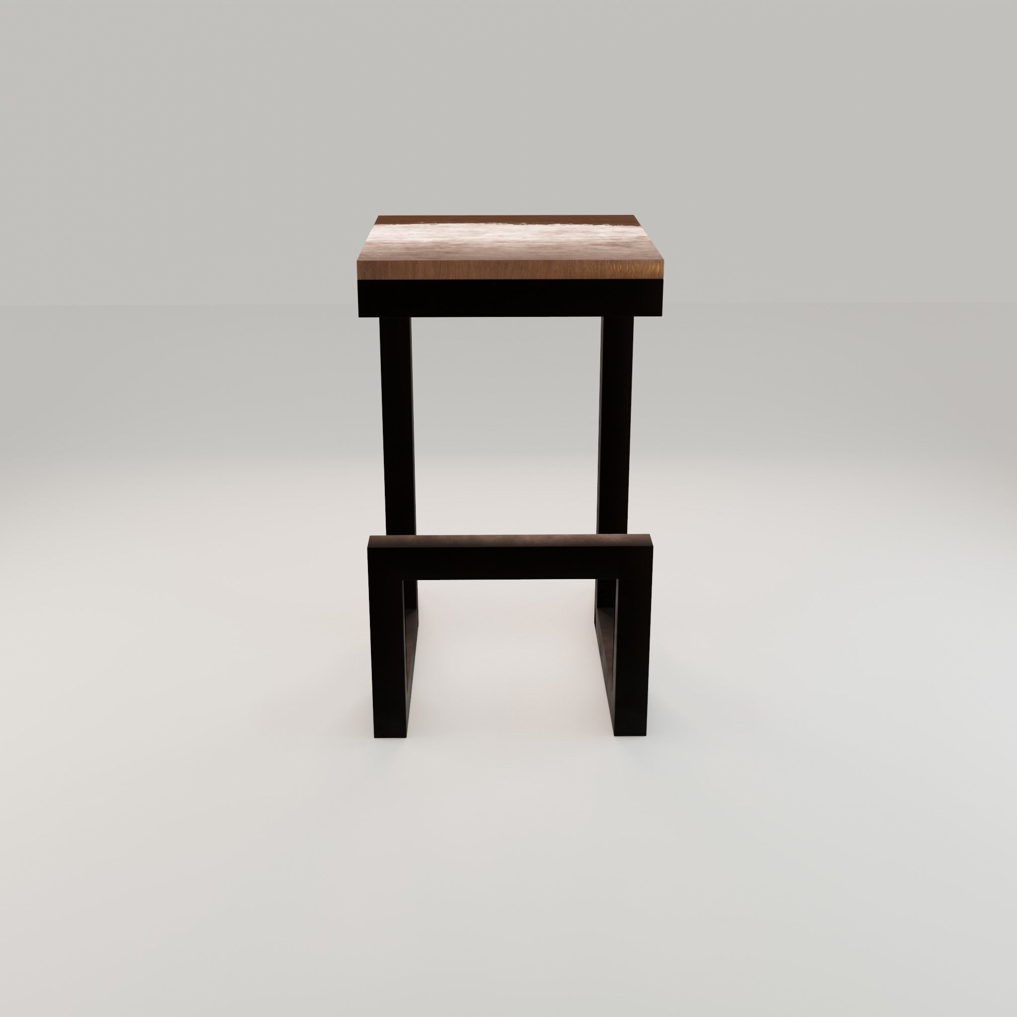 Chair loft modern wooden id6 Low-poly 3D model_5