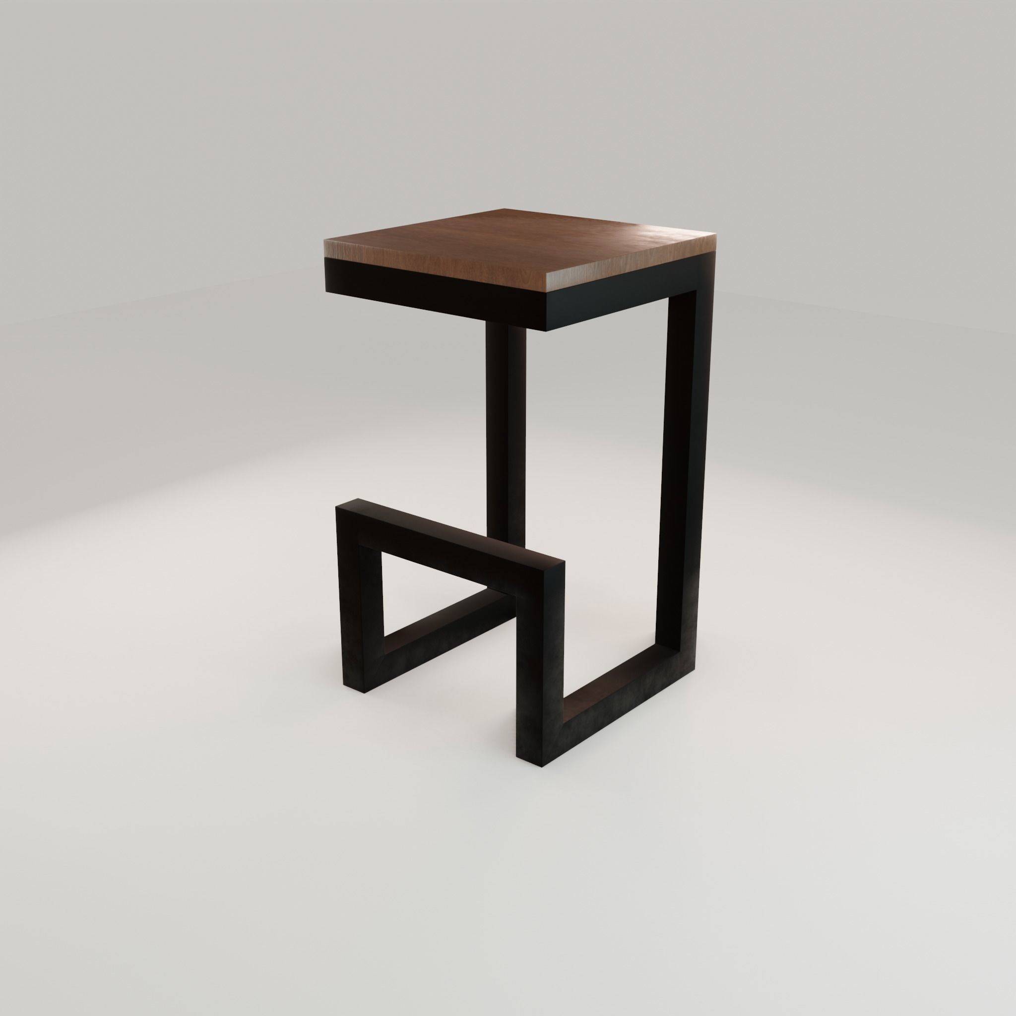 Chair loft modern wooden id6 Low-poly 3D model_35