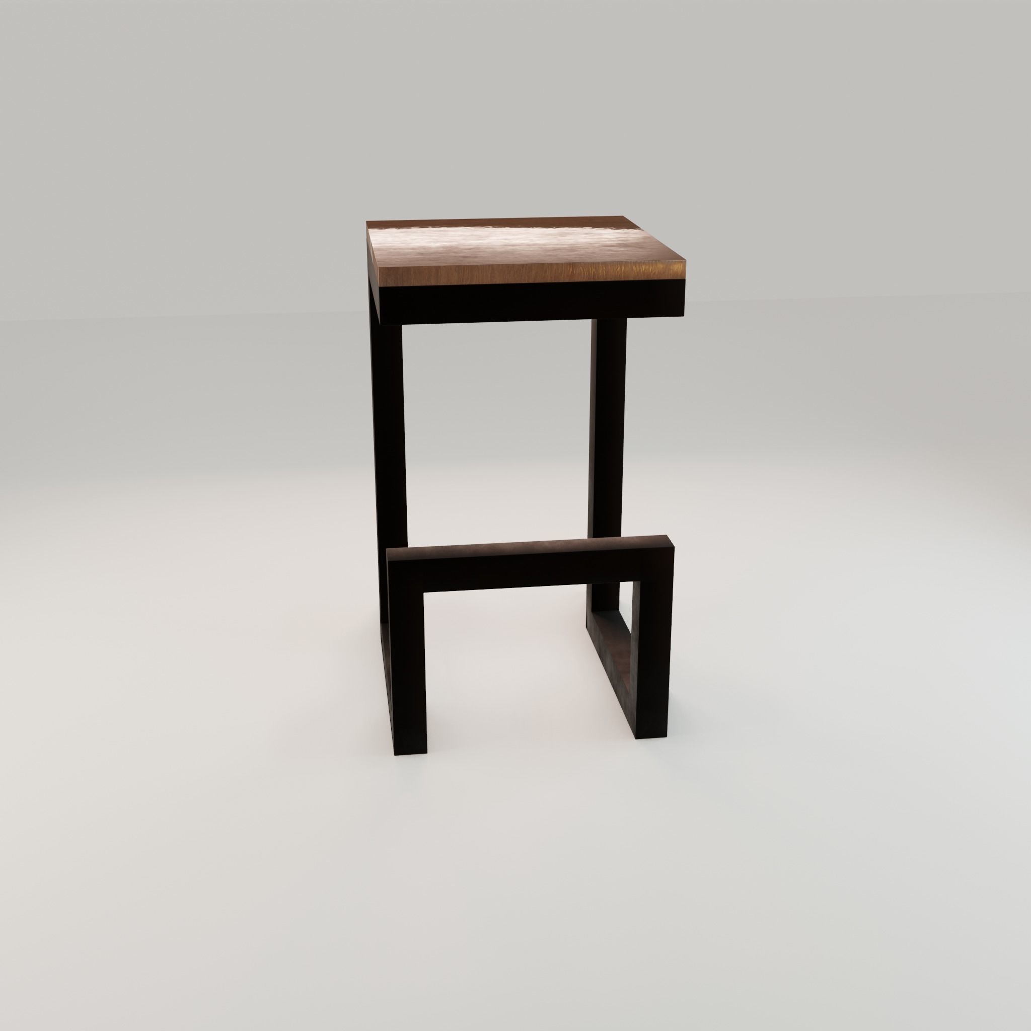 Chair loft modern wooden id6 Low-poly 3D model_11