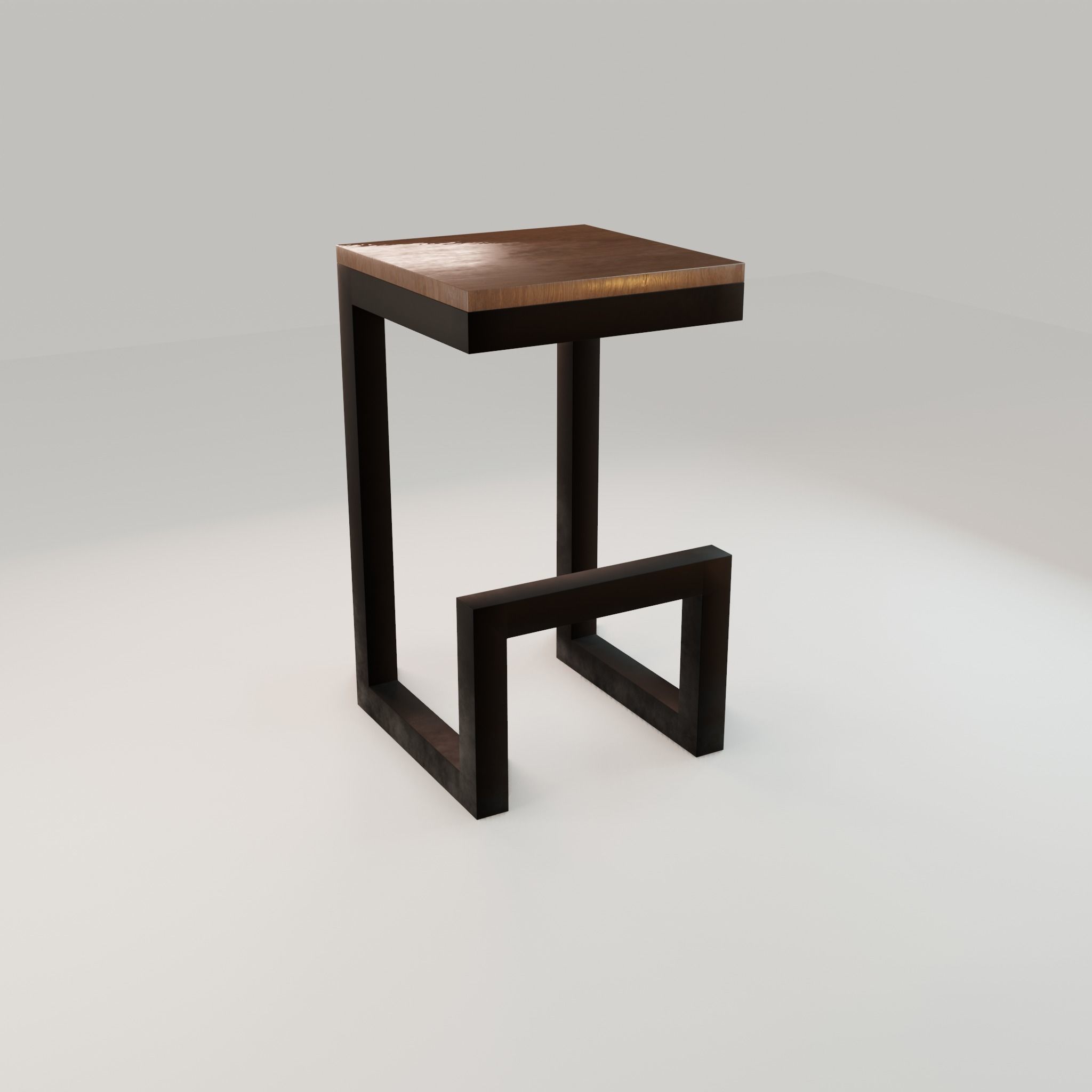 Chair loft modern wooden id6 Low-poly 3D model_14