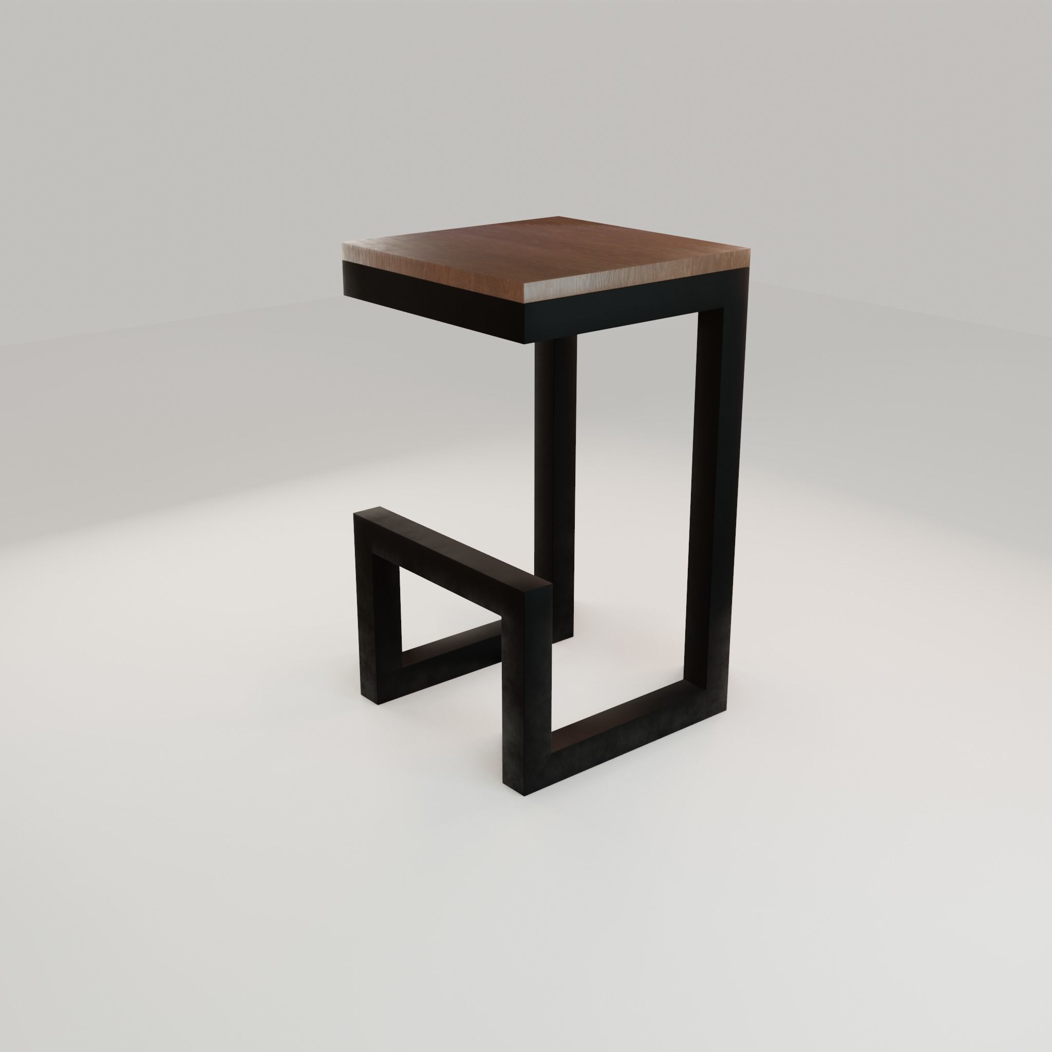 Chair loft modern wooden id6 Low-poly 3D model_34