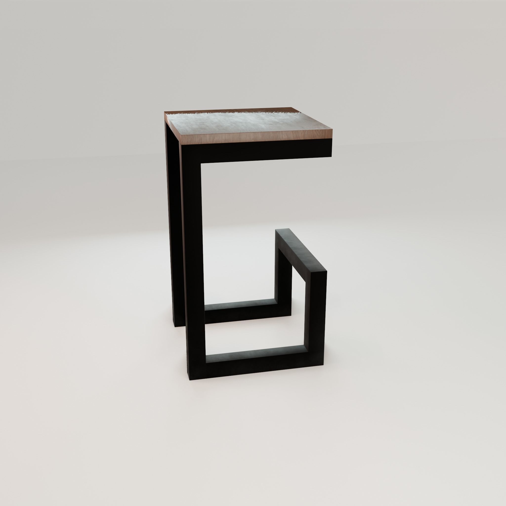 Chair loft modern wooden id6 Low-poly 3D model_20