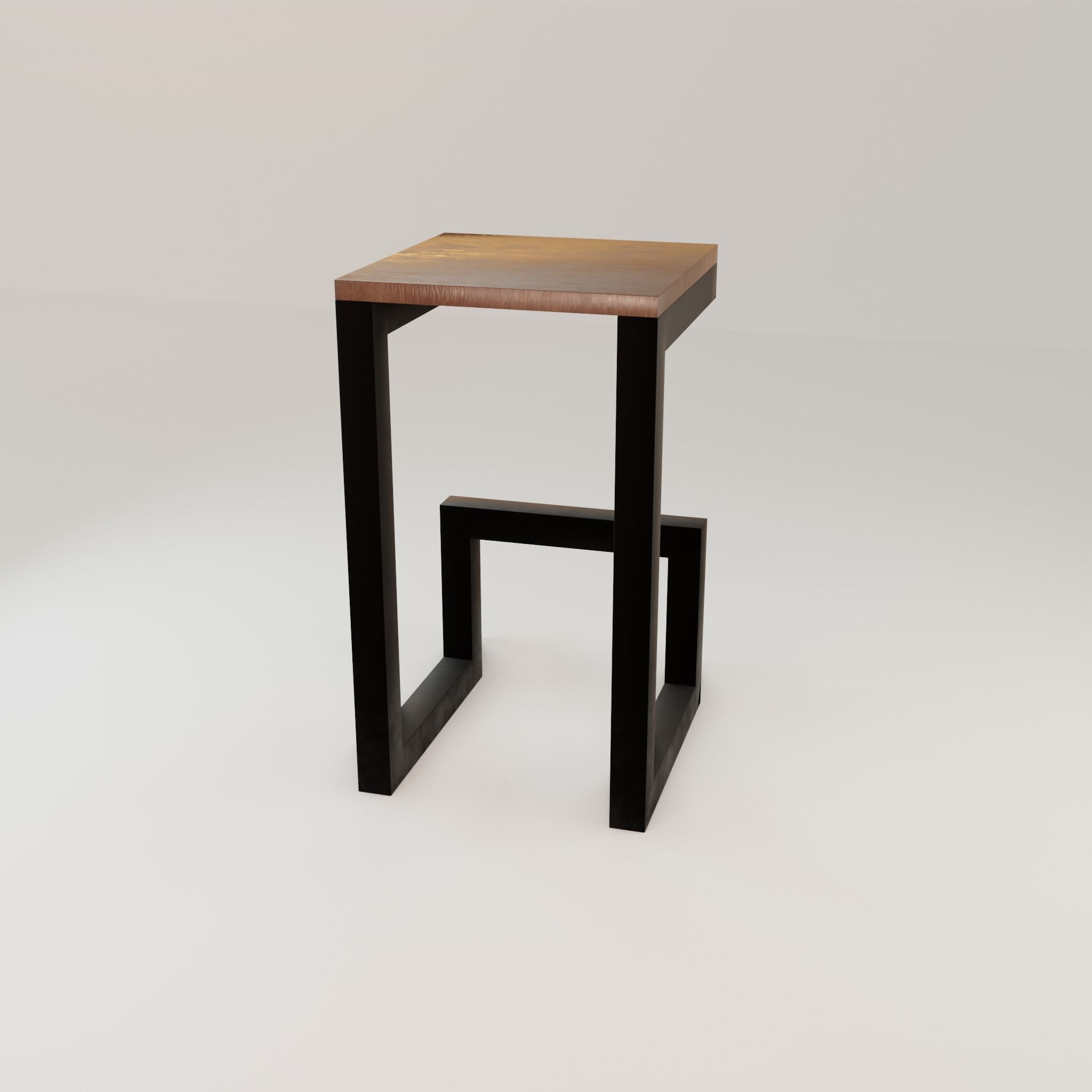 Chair loft modern wooden id6 Low-poly 3D model_24