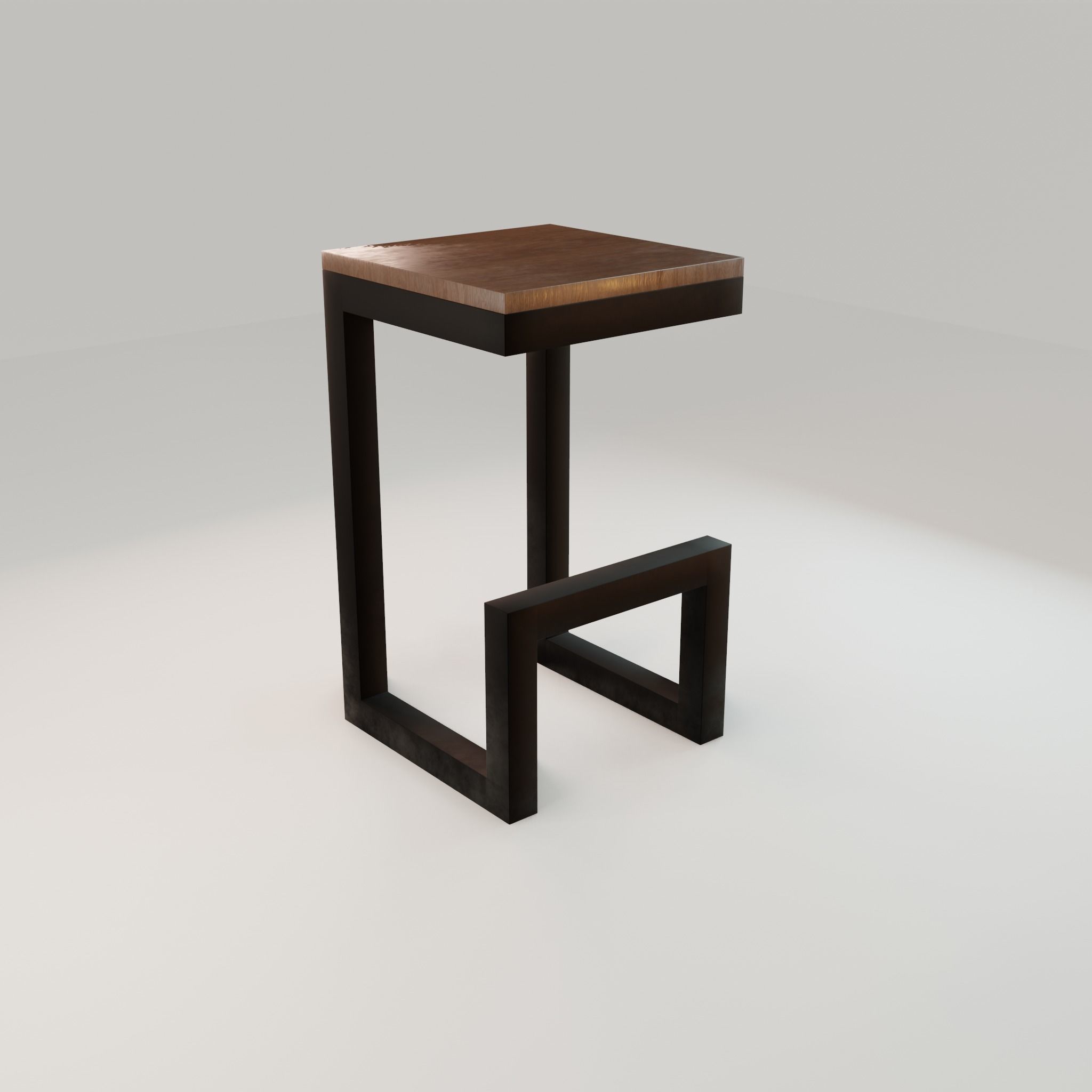 Chair loft modern wooden id6 Low-poly 3D model_15