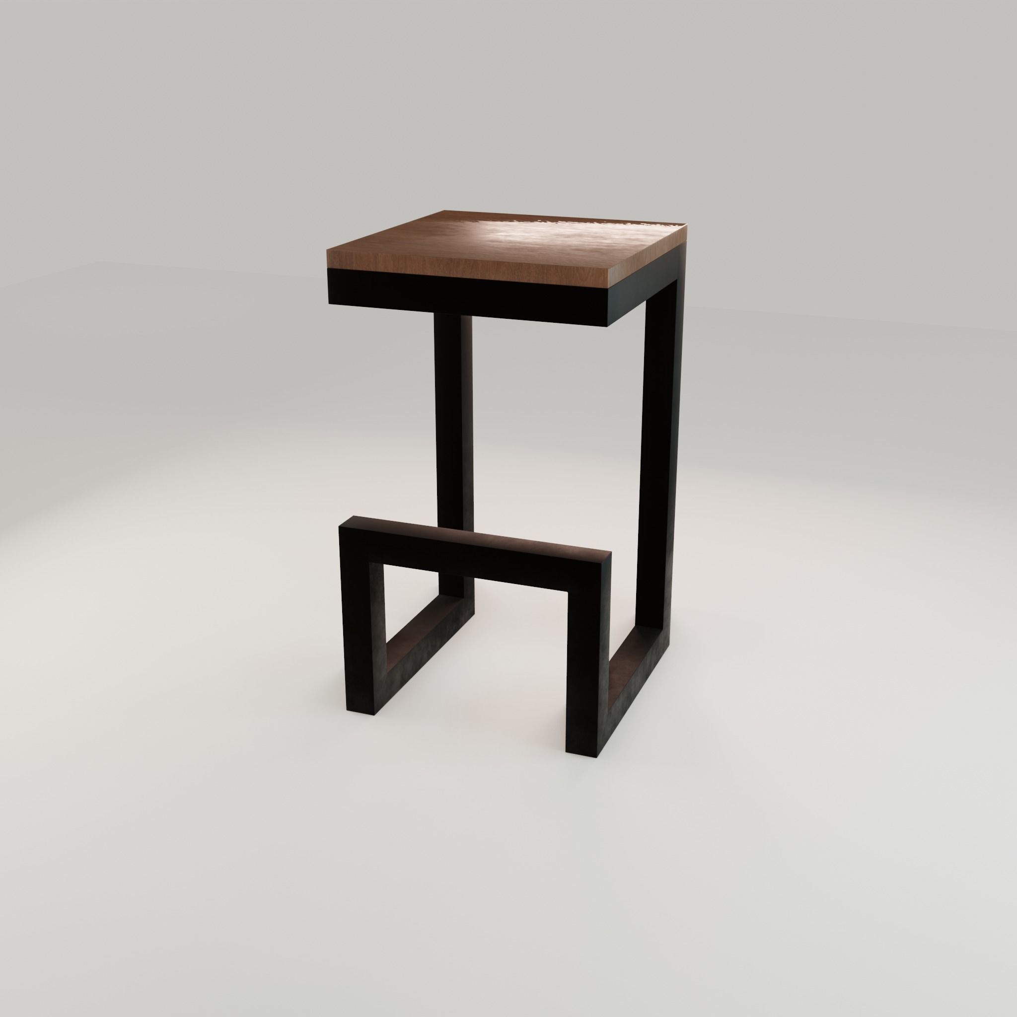 Chair loft modern wooden id6 Low-poly 3D model_37