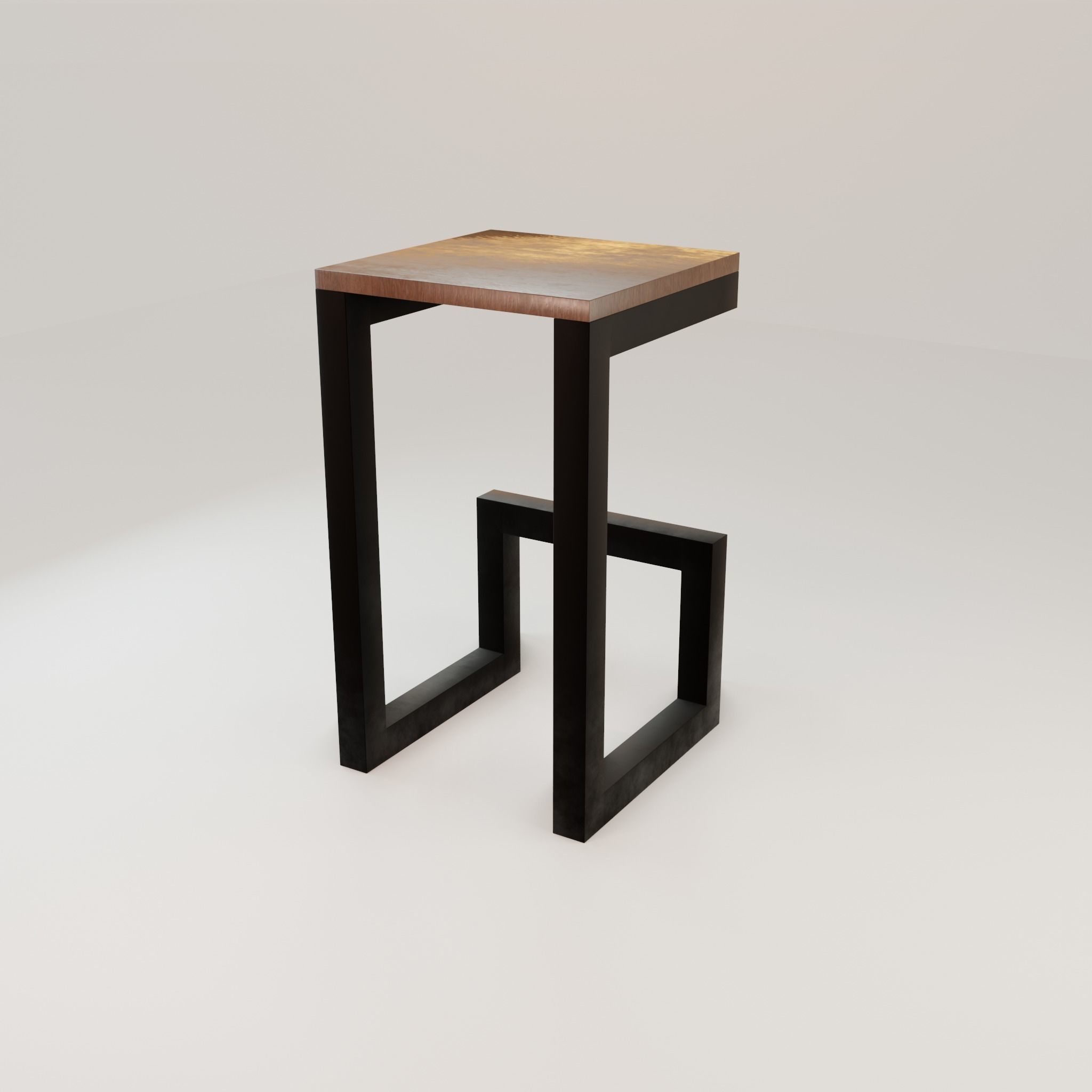 Chair loft modern wooden id6 Low-poly 3D model_23