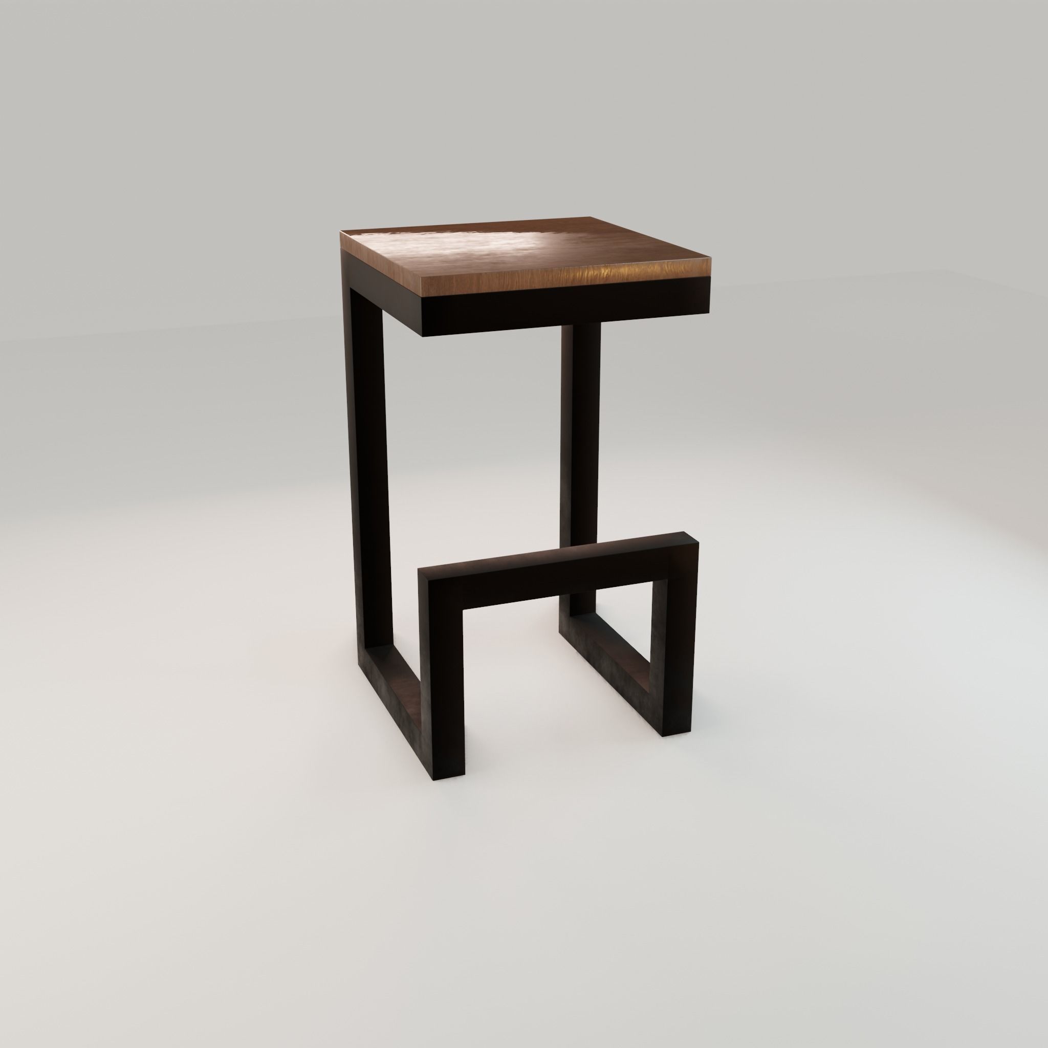 Chair loft modern wooden id6 Low-poly 3D model_13