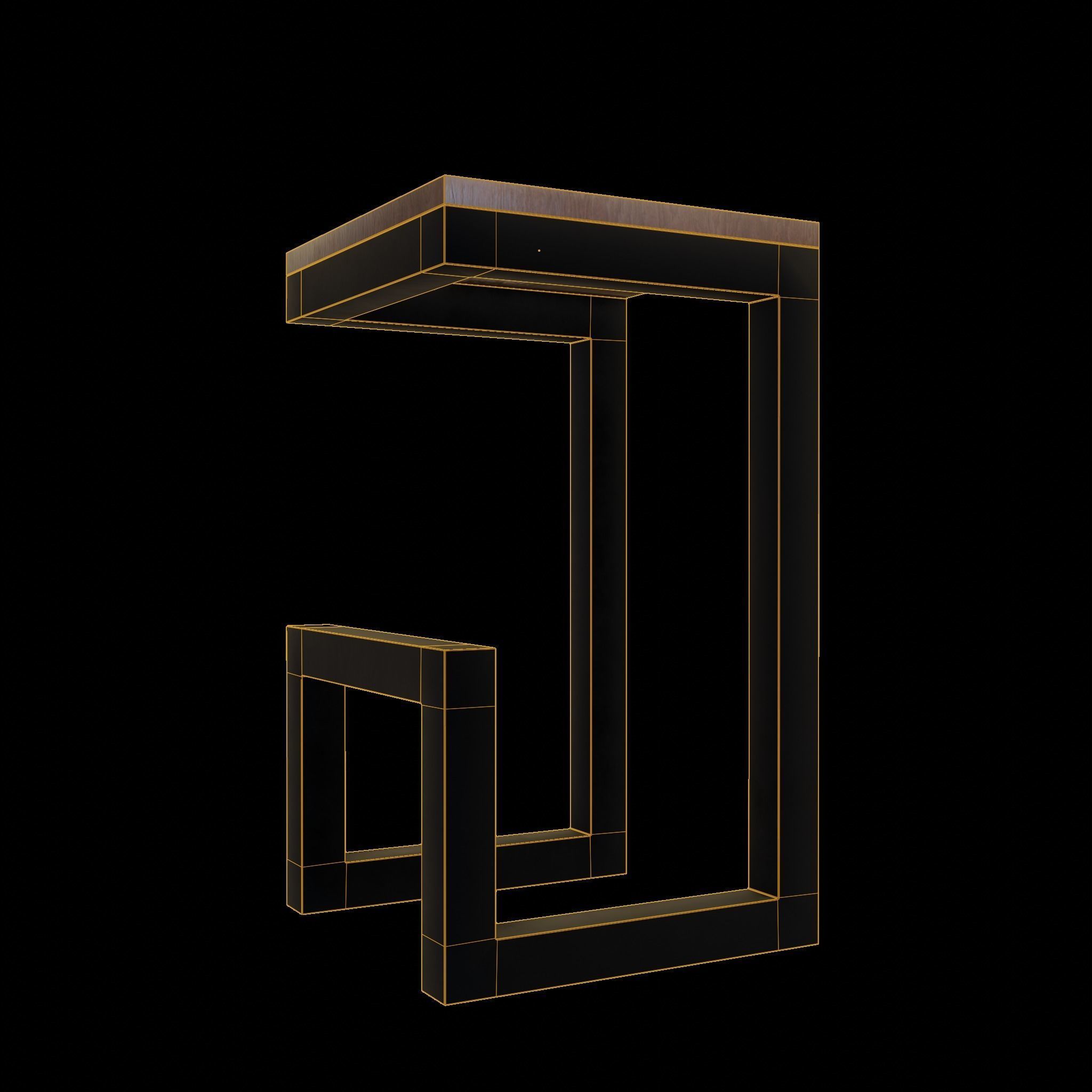 Chair loft modern wooden id6 Low-poly 3D model_10