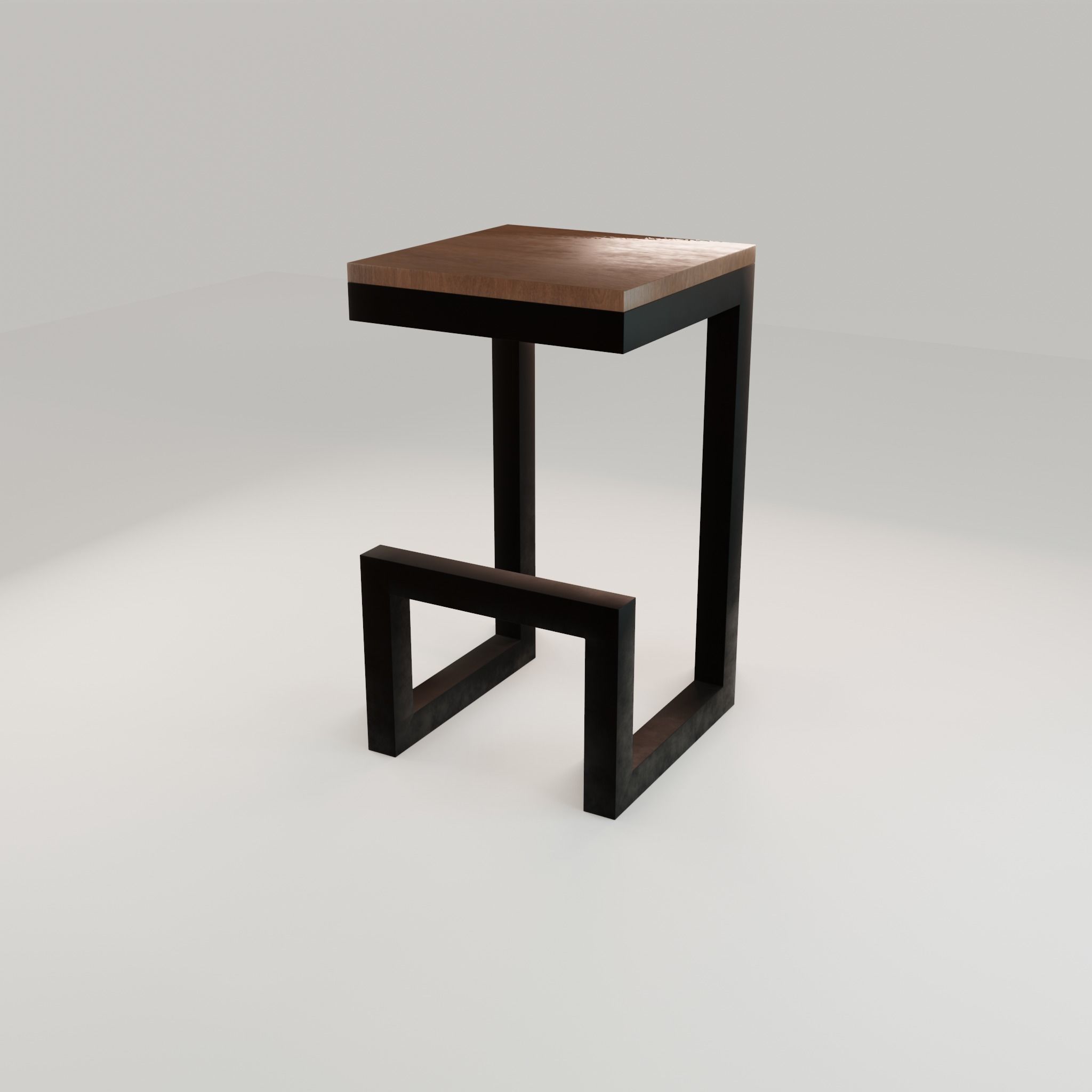 Chair loft modern wooden id6 Low-poly 3D model_36