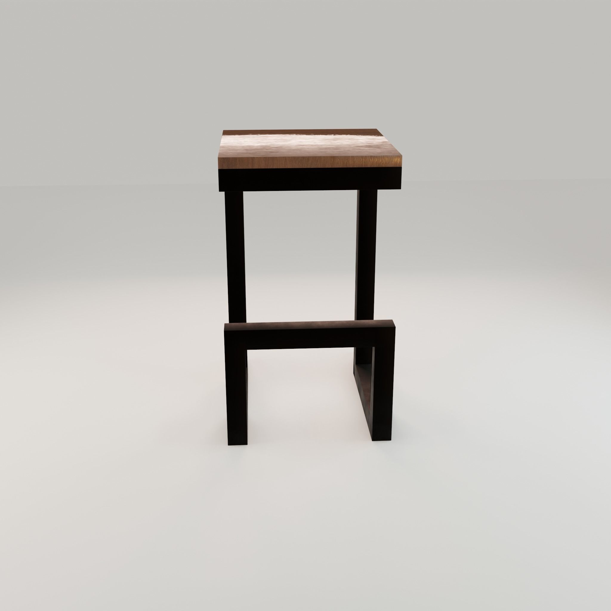 Chair loft modern wooden id6 Low-poly 3D model_8