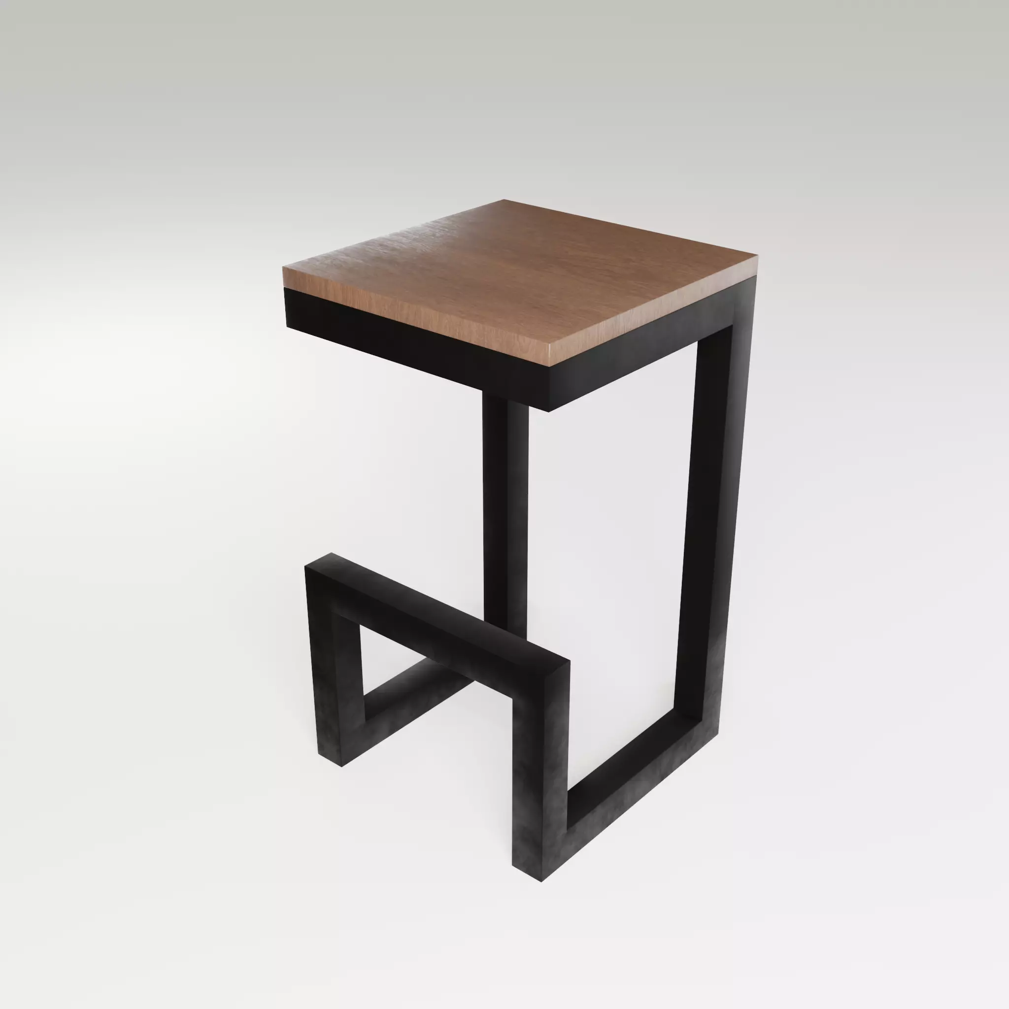 Chair loft modern wooden id6 Low-poly 3D model_0