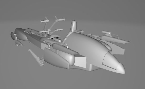 STAR WARS BARC Speeder - Low Poly Game - FBX MODEL Low-poly 3D model_4