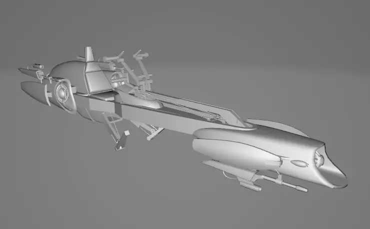 STAR WARS BARC Speeder - Low Poly Game - FBX MODEL Low-poly 3D model_0