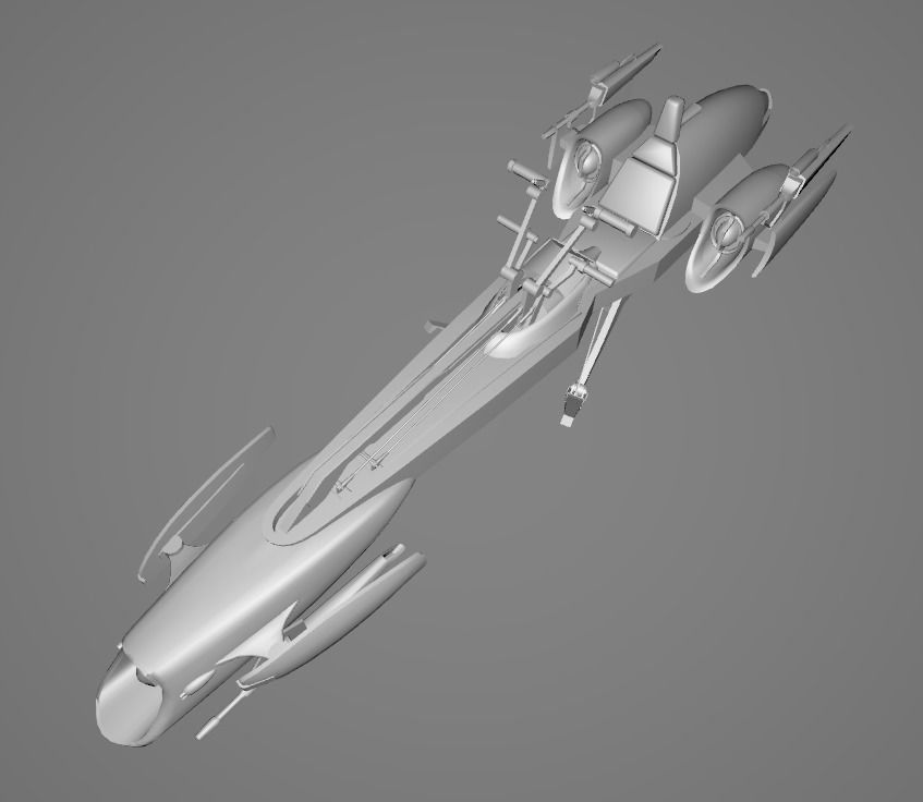 STAR WARS BARC Speeder - Low Poly Game - FBX MODEL Low-poly 3D model_5