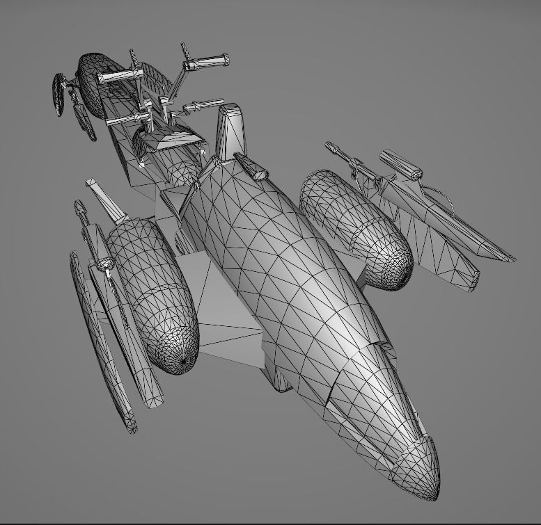 STAR WARS BARC Speeder - Low Poly Game - FBX MODEL Low-poly 3D model_7