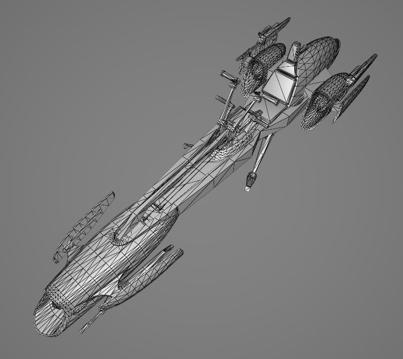 STAR WARS BARC Speeder - Low Poly Game - FBX MODEL Low-poly 3D model_6