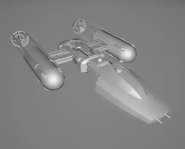STAR WARS Rebel Y-Wing - Low Poly Game - FBX MODEL